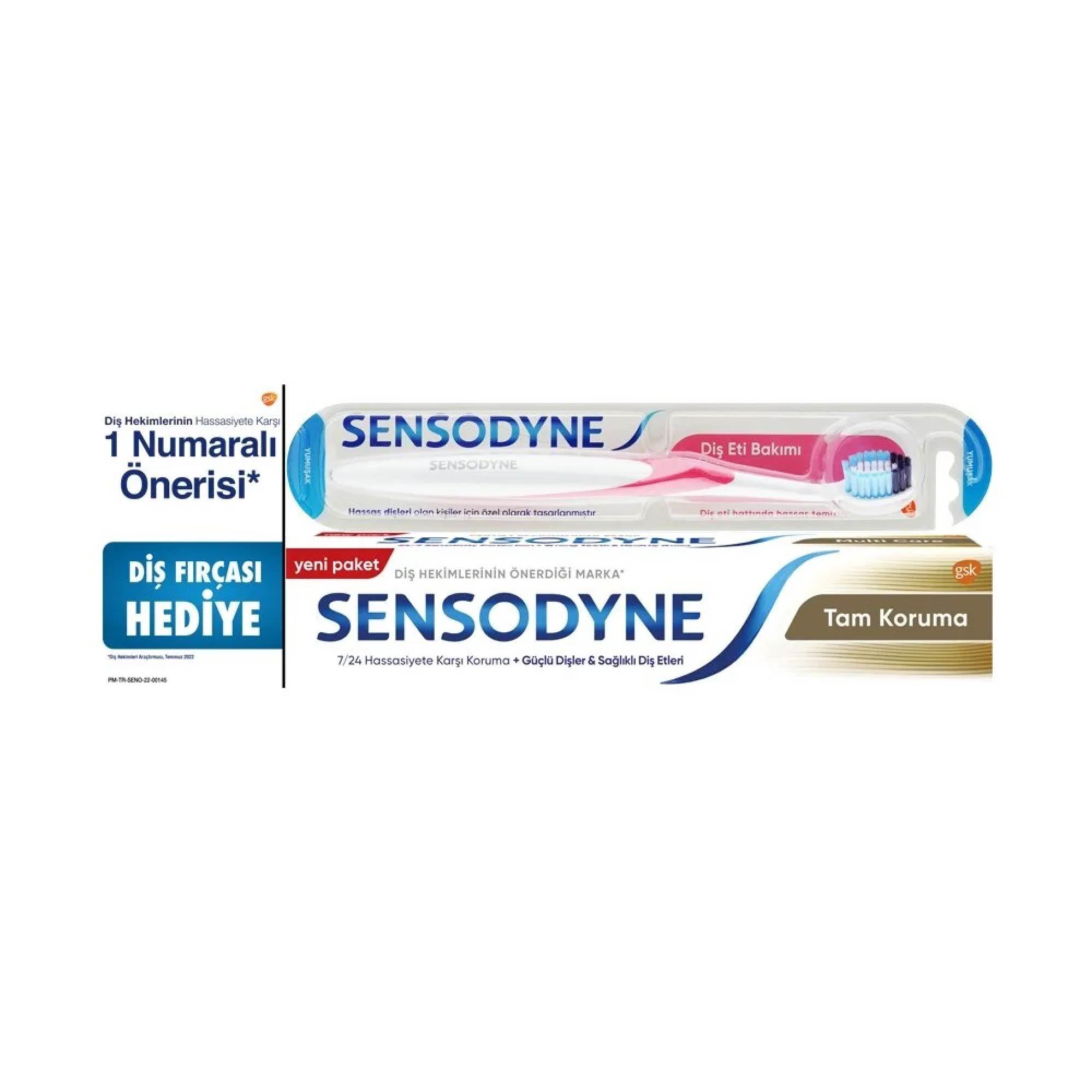 Sensodyne Diş Macunu Tam Koruma 75 ml + Sensodyne Diş Fırçası Yumuşak Diş Eti Bakım