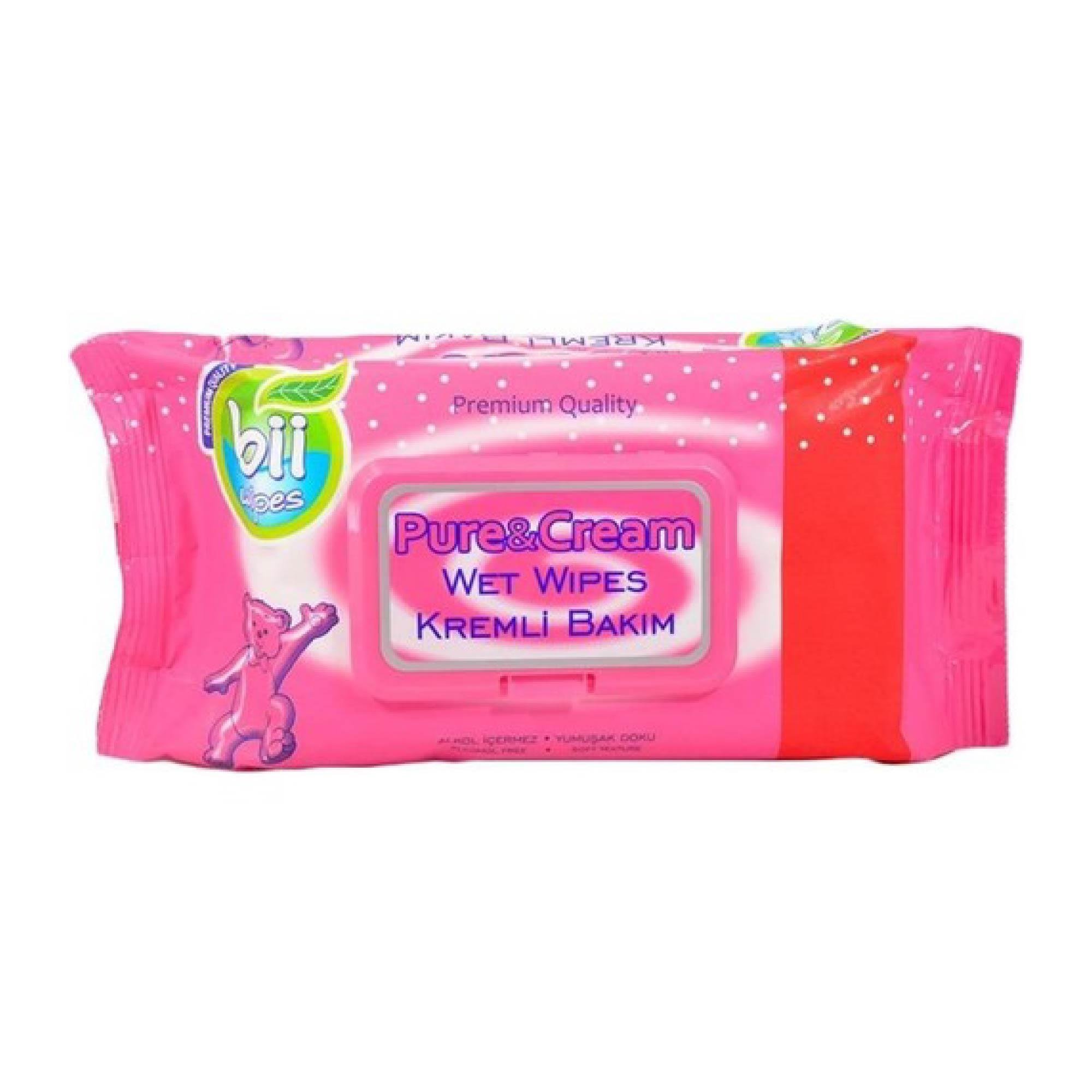 Bii Wipes Pure & Cream Islak Mendil 60 'lı