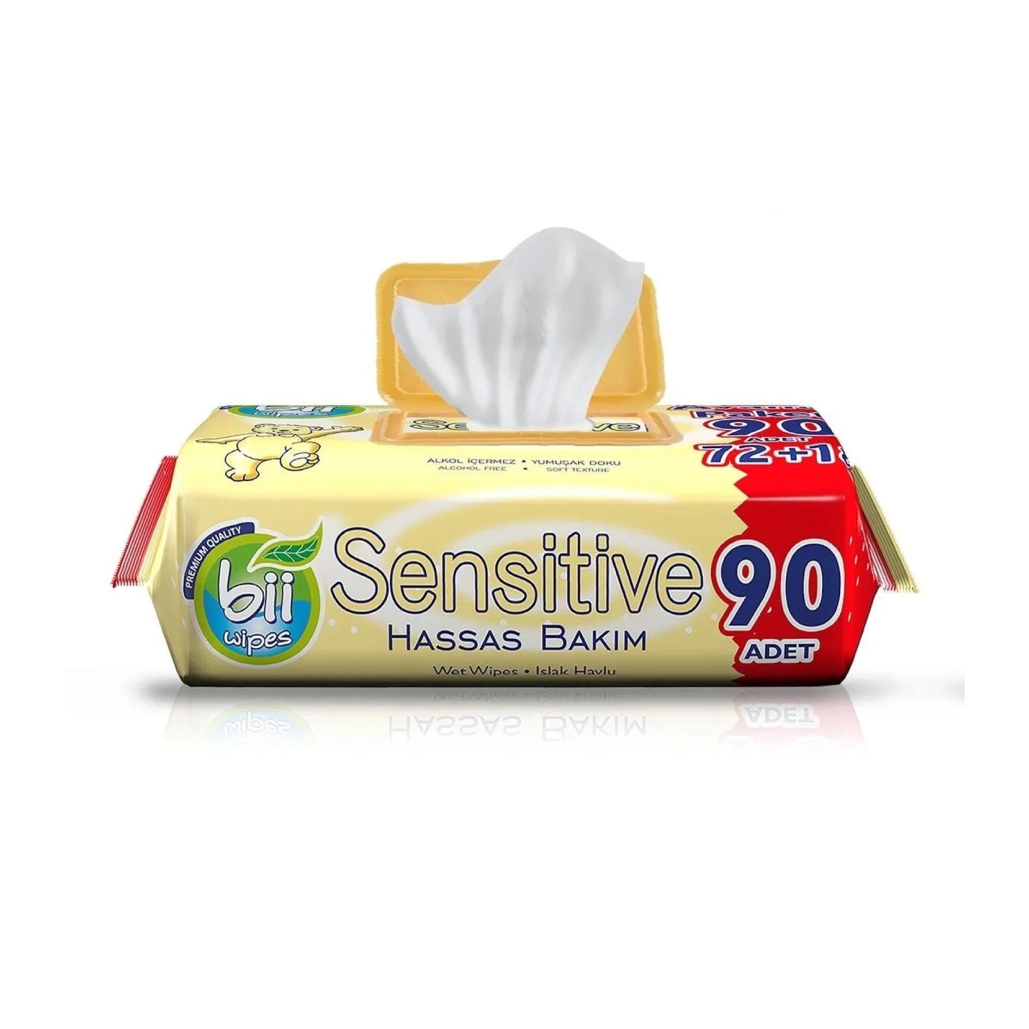 Bii Wipes Islak Mendil Sensitive Hassas Bakım 90 Adet 