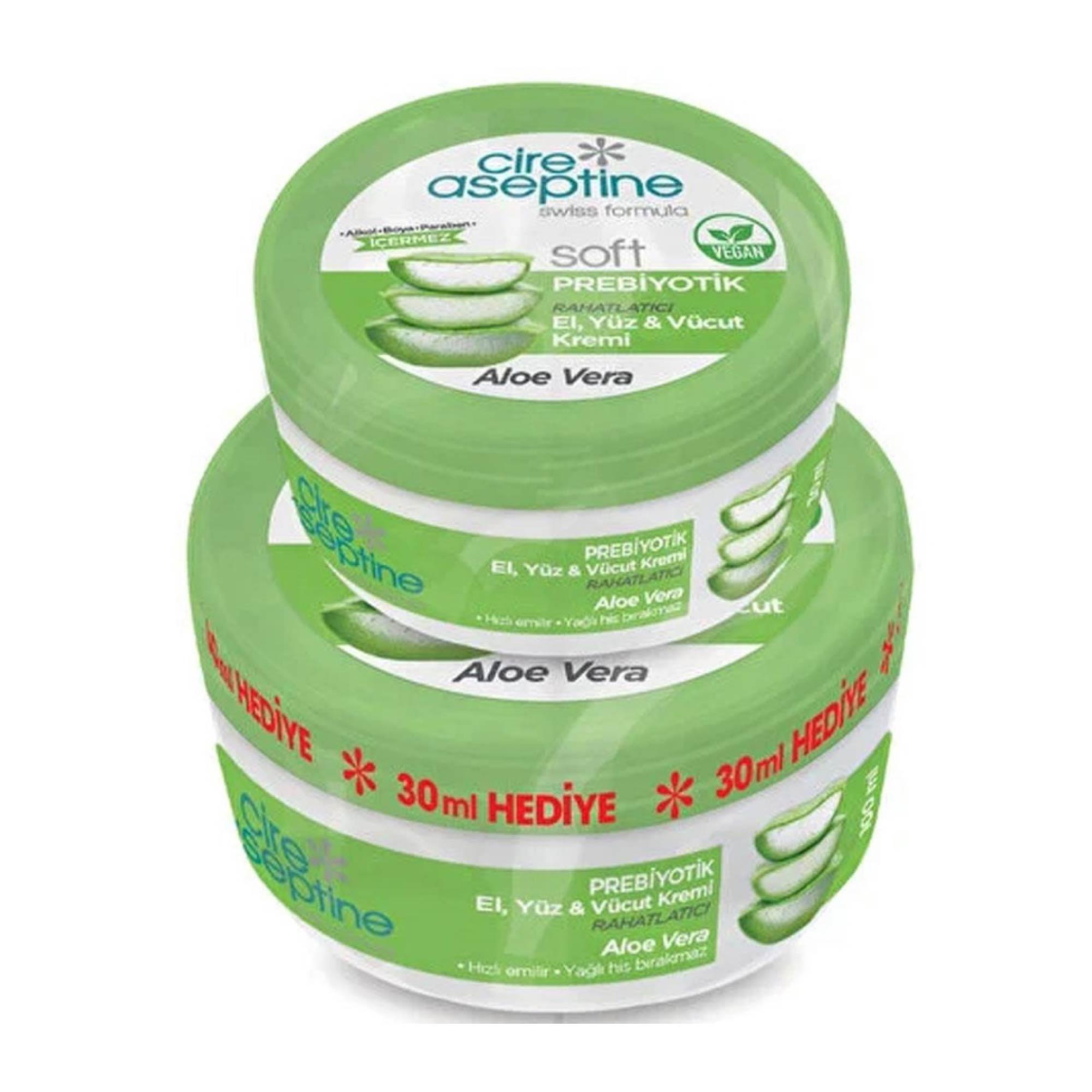  Cire Aseptine Prebiyotik Krem Aloe Vera 100ml + 30ml