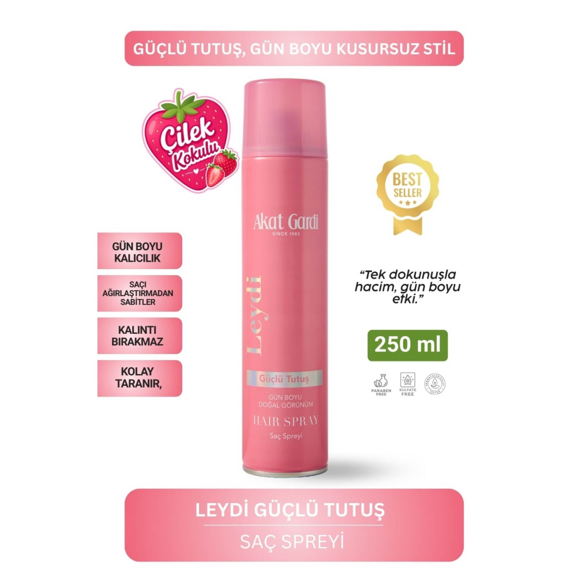 Akat Gardi  Saç Spreyi  Güçlü Tutuş Leydi 250 ml