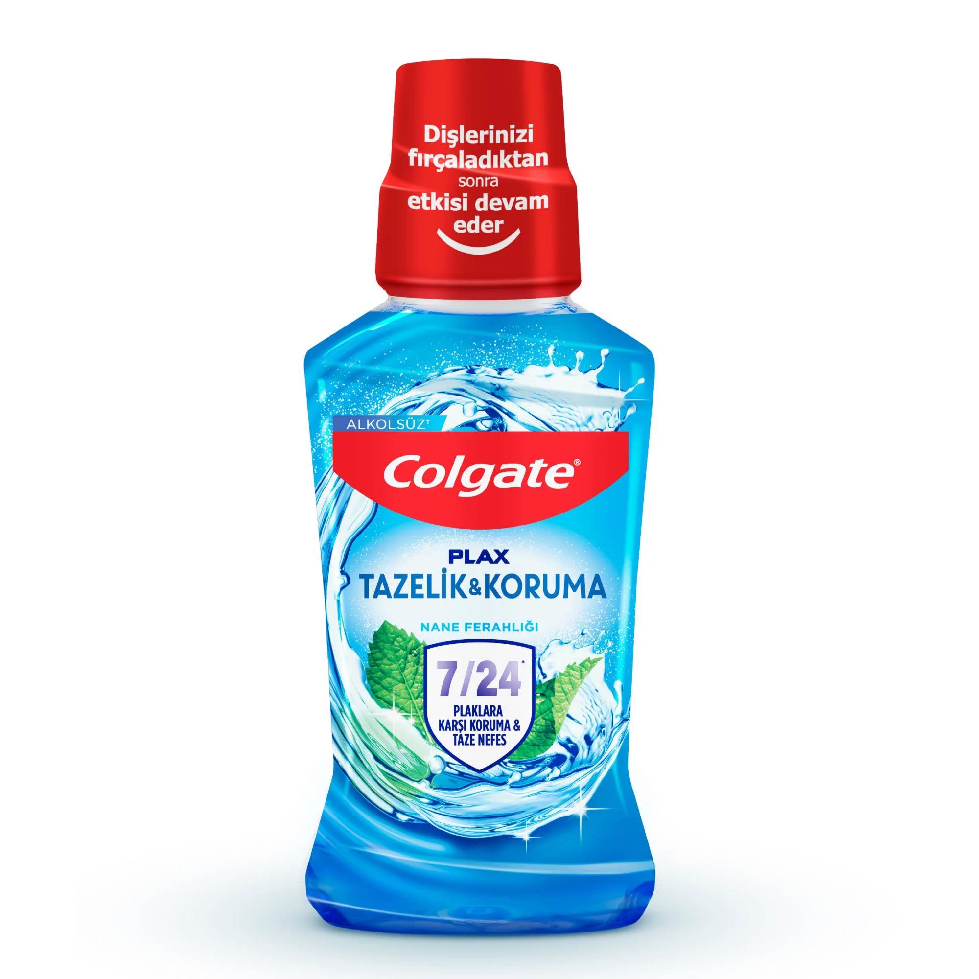 Colgate Plax Tazelik ve Koruma Ağız Bakım Suyu Alkolsüz 500 ml 