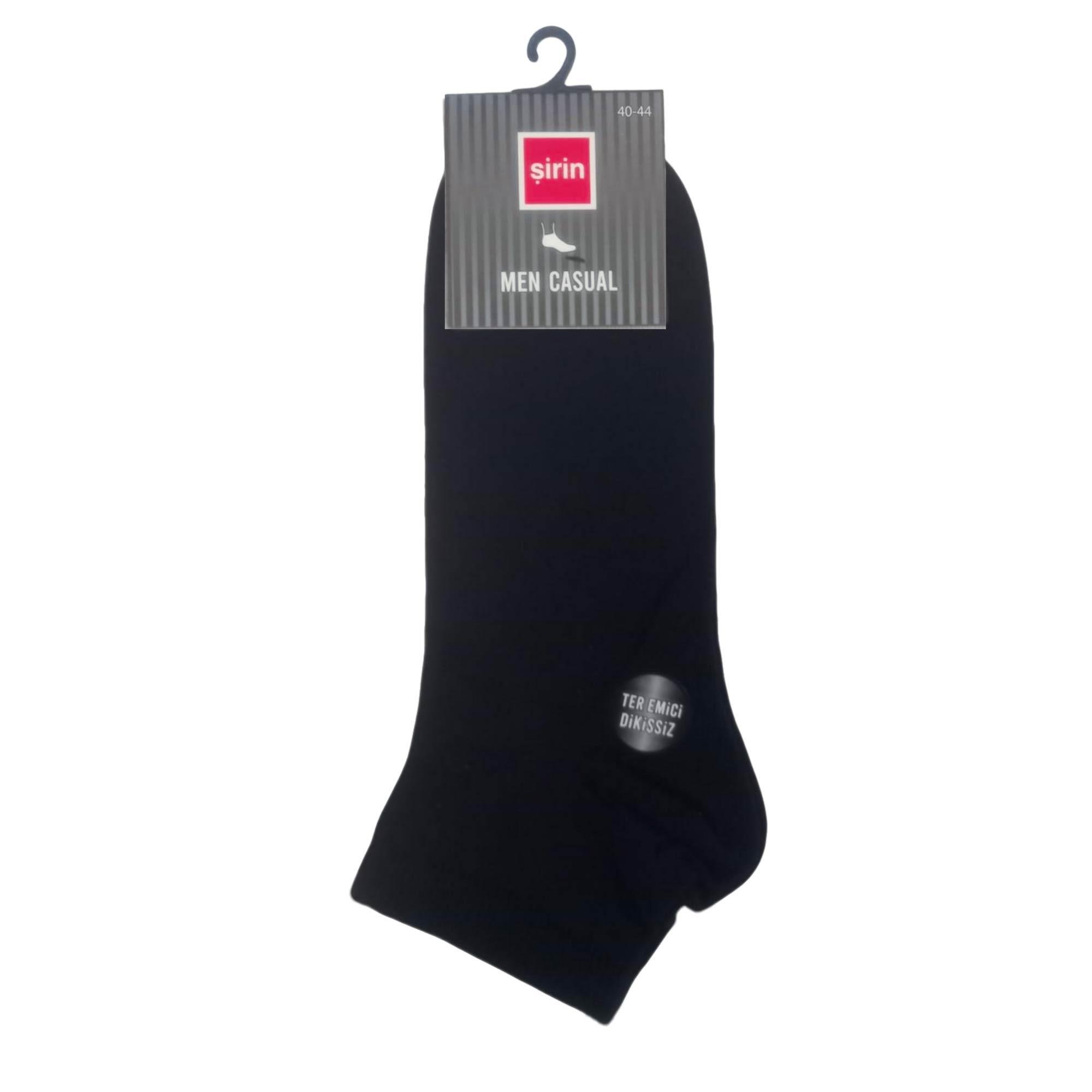 Şirin Patik Casual Ter Emici Dikişsiz Çorap Siyah Erkek 7090
