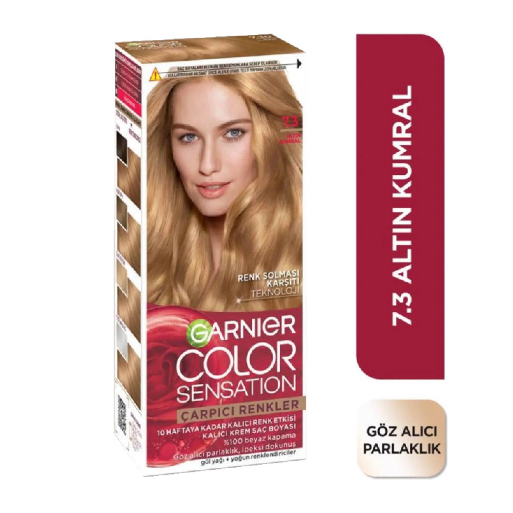 Garnier Çarpıcı Renkler Yoğun Kalıcı Krem Saç Boyası Altın Kumral 7.3