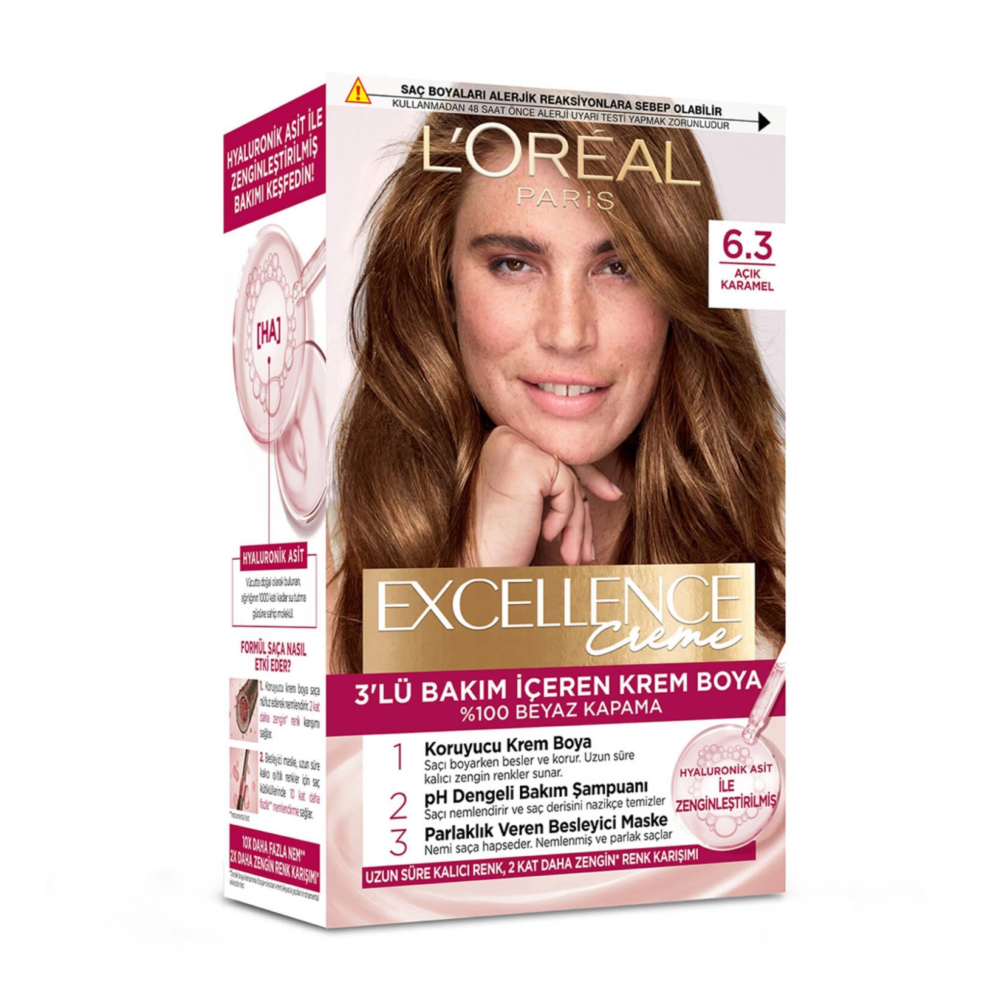 Loreal Paris Excellence Creme Set Boya Açık Karamel 6.3