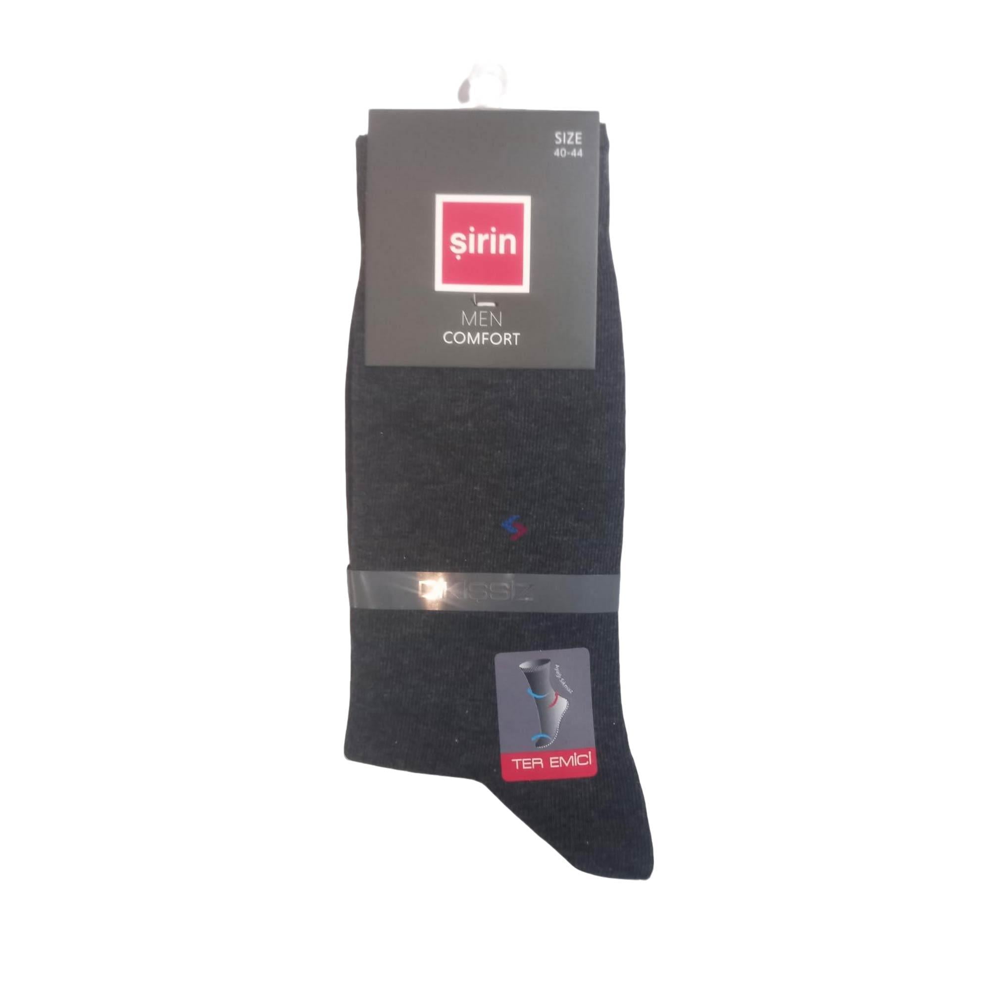 Şirin Soket Comfort Ter Emici Dikişsiz Çorap Antrasit Gri Erkek 7280