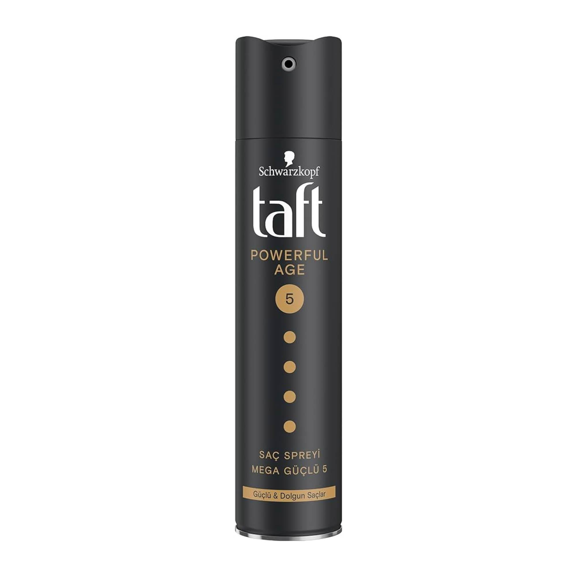 Taft Saç Spreyi Powerful Age Mega Güçlü 5 Güçlü ve Dolgun Saçlar 250ml