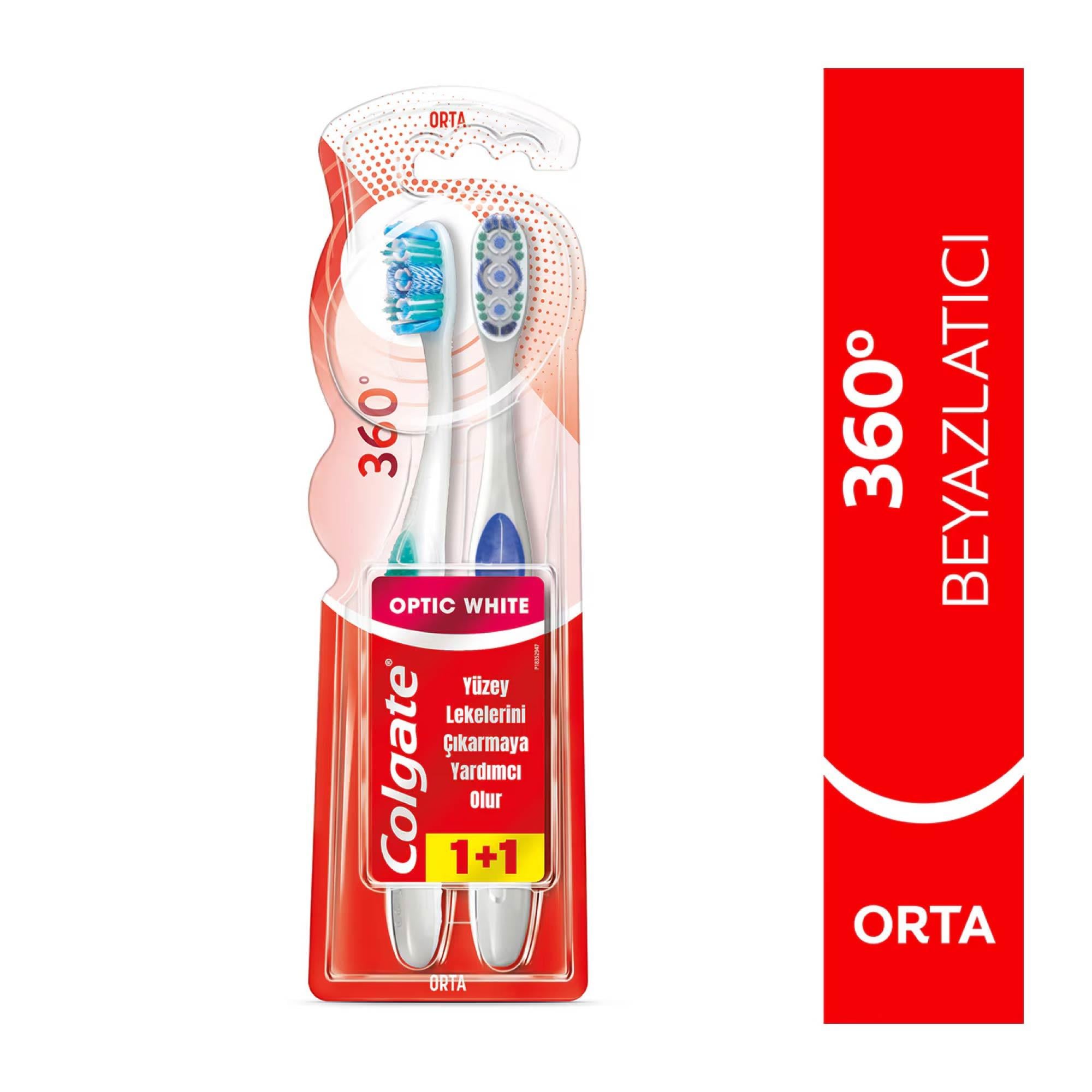 Colgate Diş Fırçası 360 Optik Beyaz 1+1