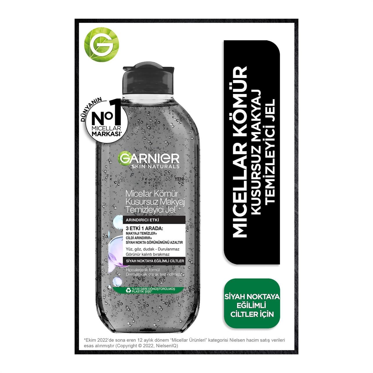 Garnier Micellar Kömür Kusursuz Makyaj Temizleme Jeli 400 ml.