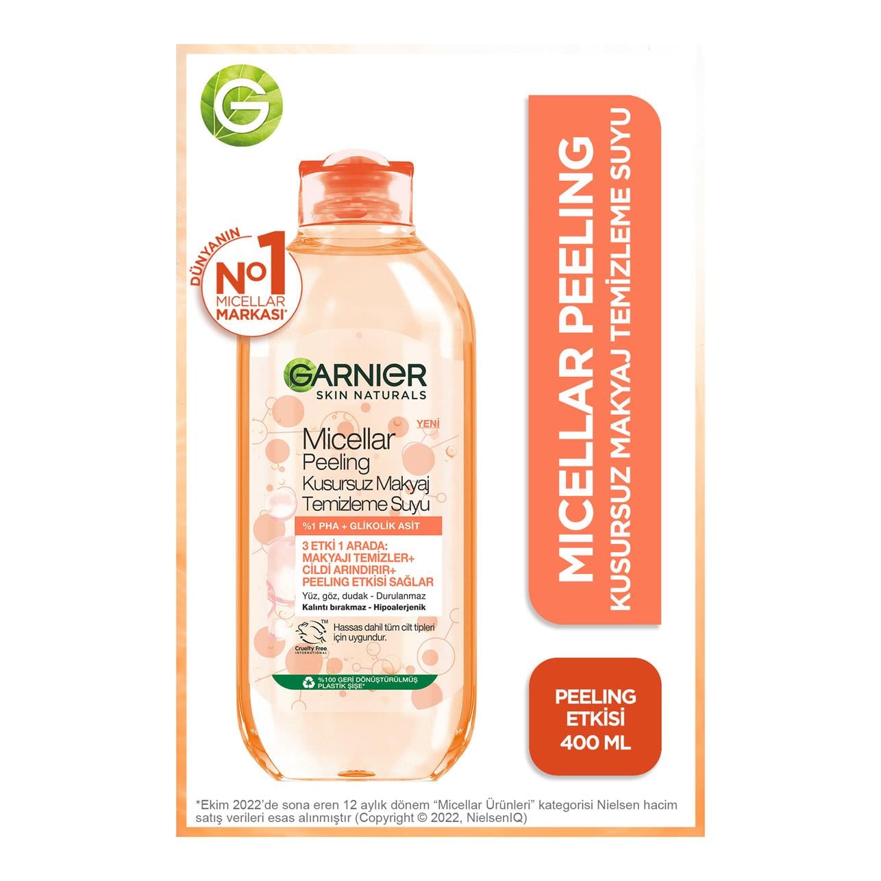 Garnier Micellar Peeling Kusursuz Makyaj Temizleme Suyu 400 ml
