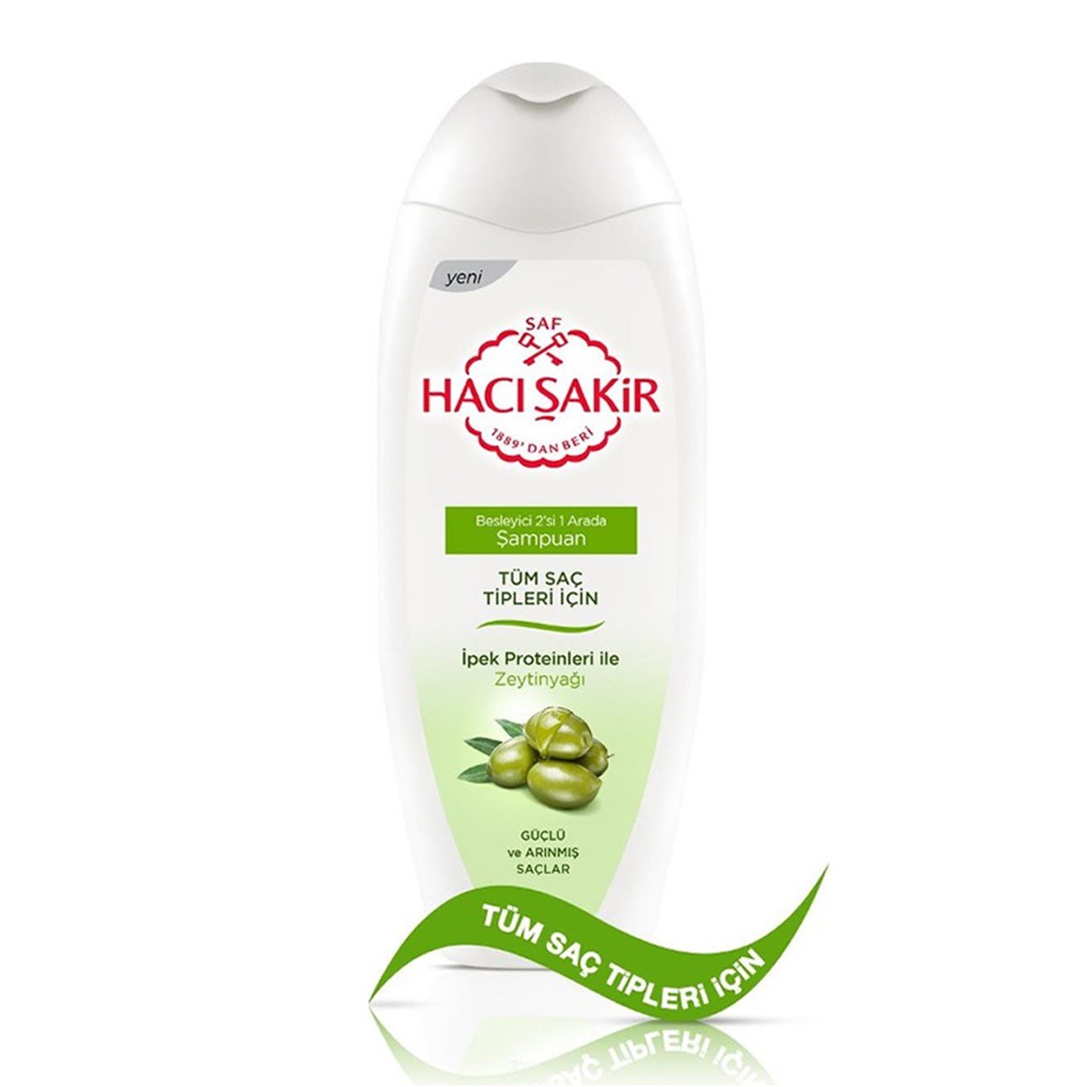 Hacı Şakir Besleyici Şampuan 2'si 1 Arada Tüm Saç Tipleri İçin İpek Proteinleri İle Zeytinyağı 500ml