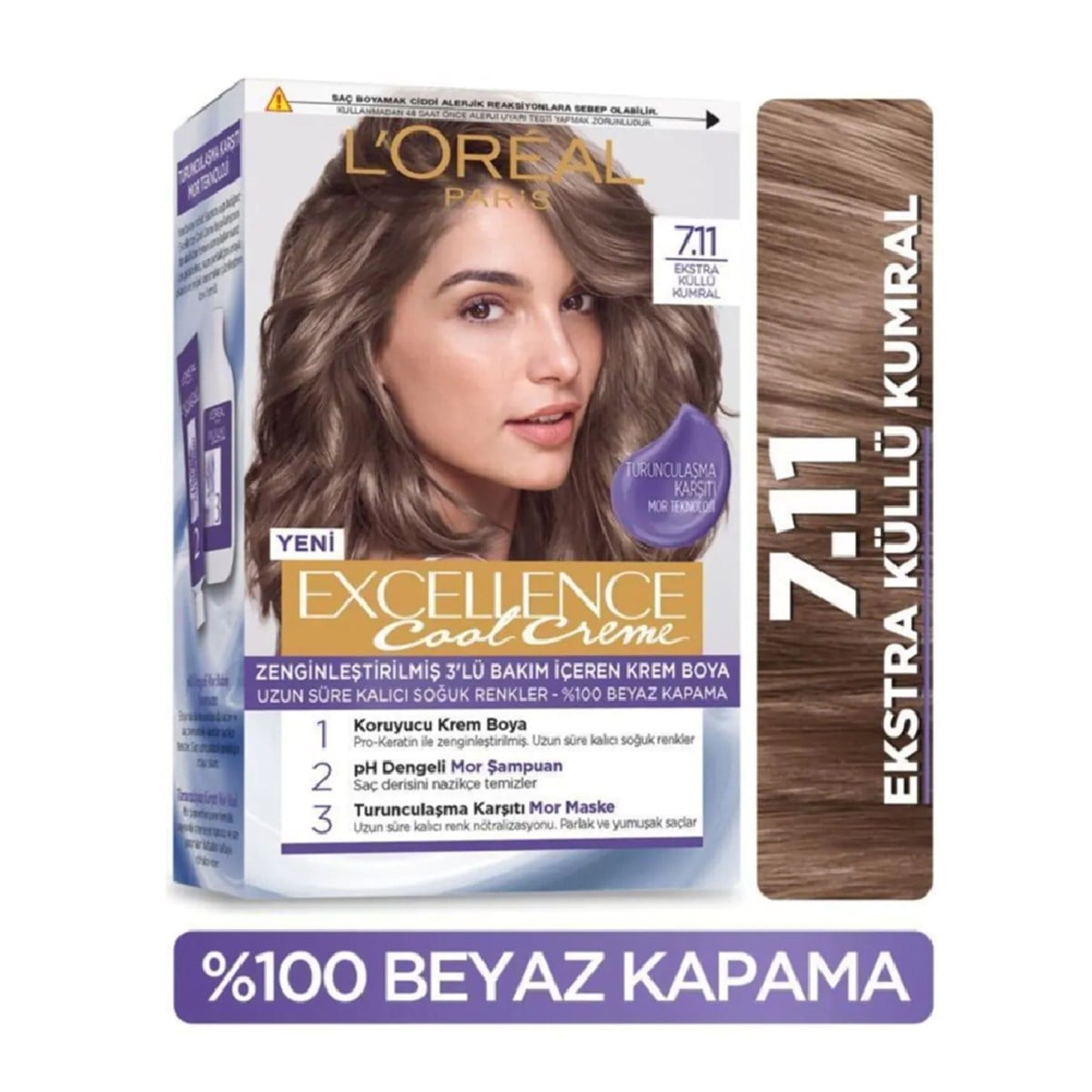 Loreal Paris Excellence Cool Creme Set Boya Ekstra Küllü Kumral  7.11