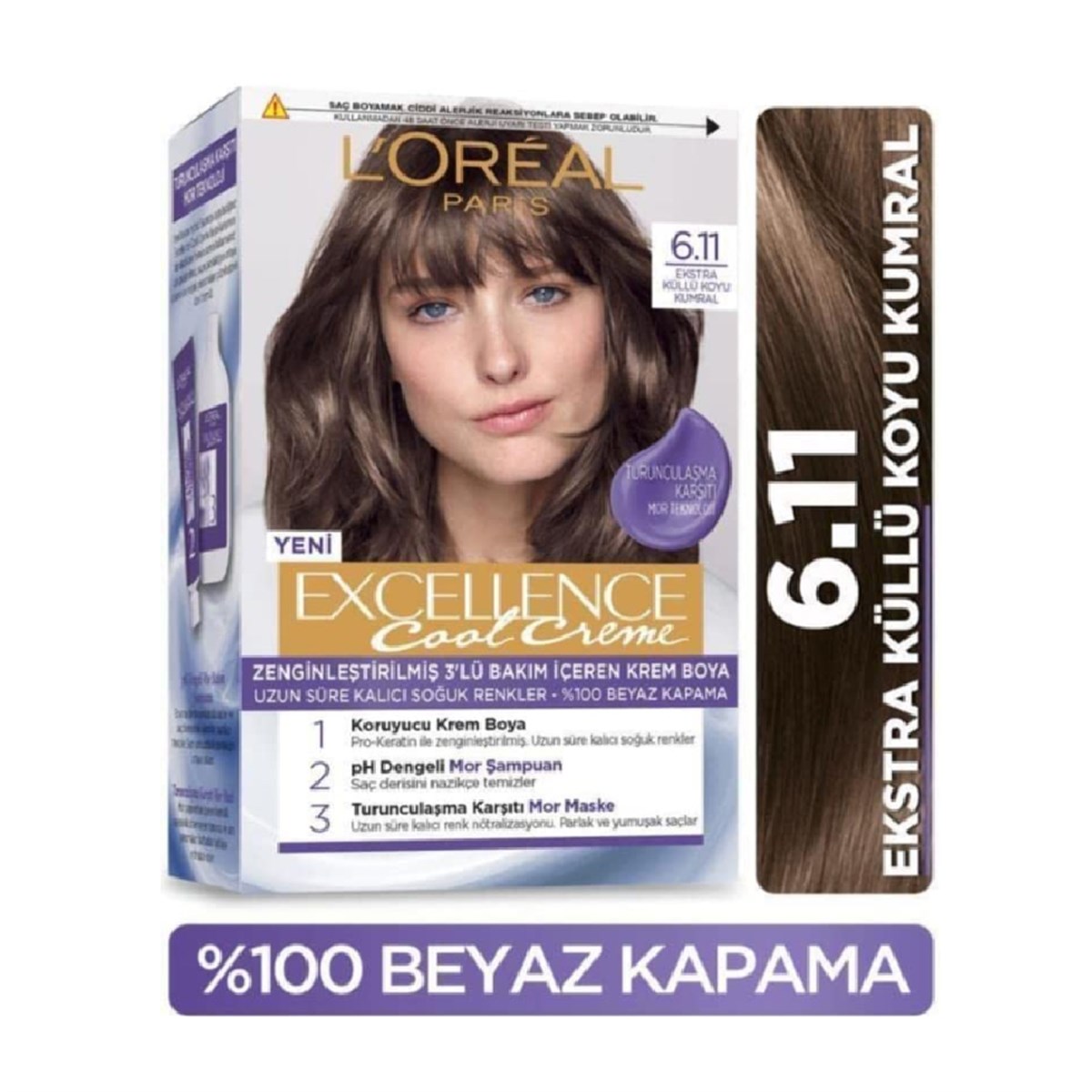 Loreal Paris Excellence Cool Creme Set Boya Ekstra Küllü Koyu Kumral 6.11 