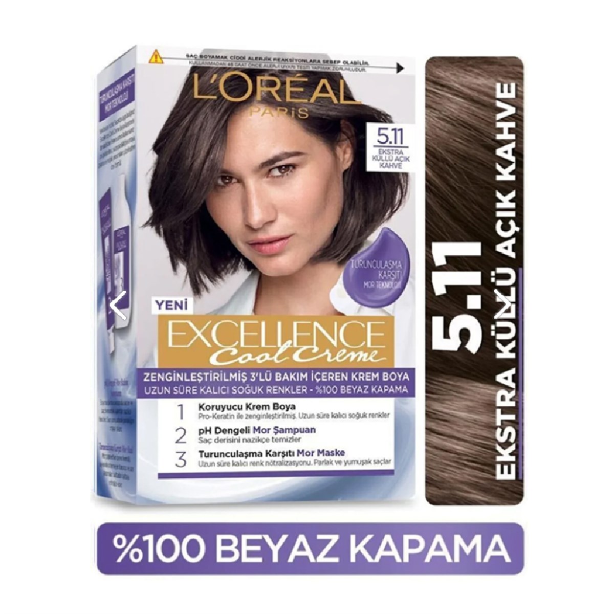 Loreal Paris Excellence Cool Creme Set Boya Ekstra Küllü Açık Kahve  5.11