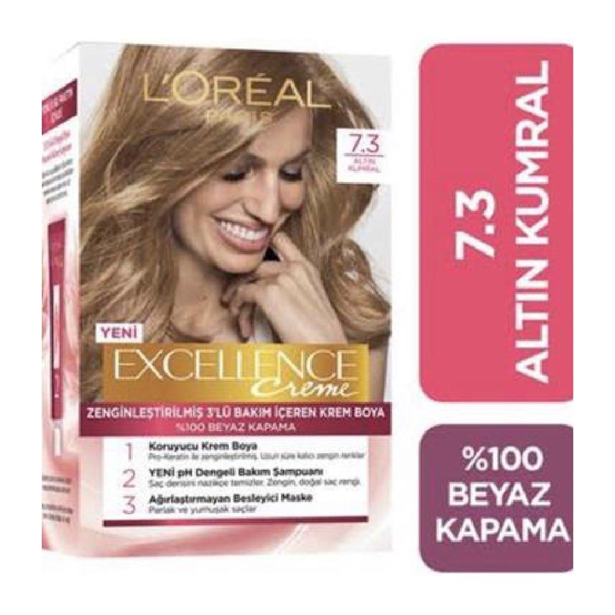 Loreal Paris Excellence Creme Set Boya Altın Kumral 7.3