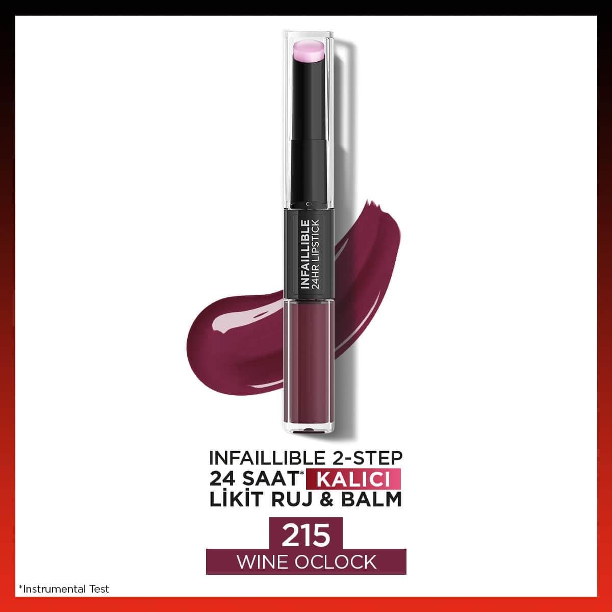 Loreal Paris Infailible 24 Hr Kalıcı Likit Ruj & Balm 215 Wine O 'Clock	