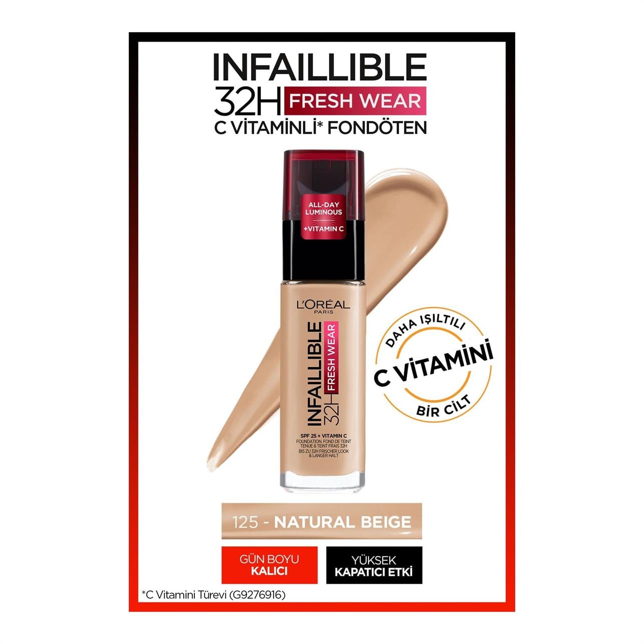Loreal Paris Infaillible 24h Fondöten 125 Naturel Beige