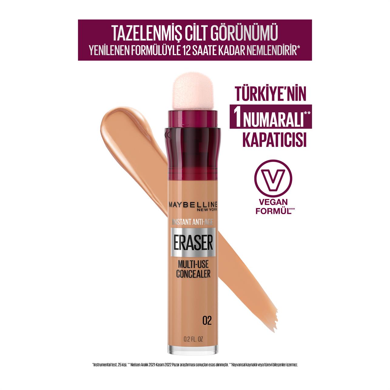Maybelline New York Instant Anti-Age Eraser Kapatıcı No.02 Nude