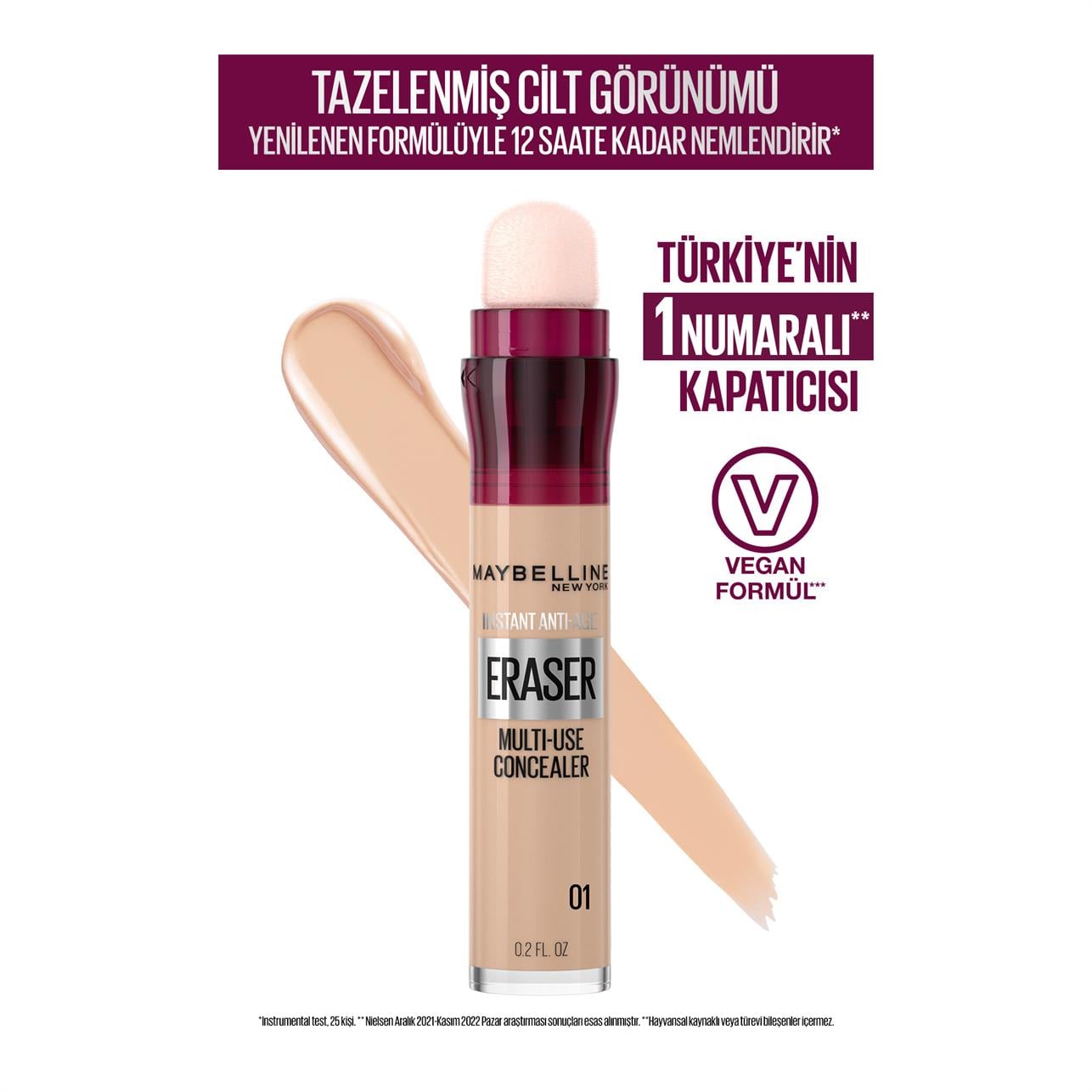 Maybelline New York Instant Anti-Age Eraser Kapatıcı No.01 Light