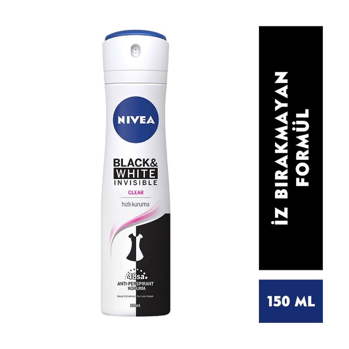 Nivea Deodorant Invisible  Black&White Clear Kadın 150 ml
