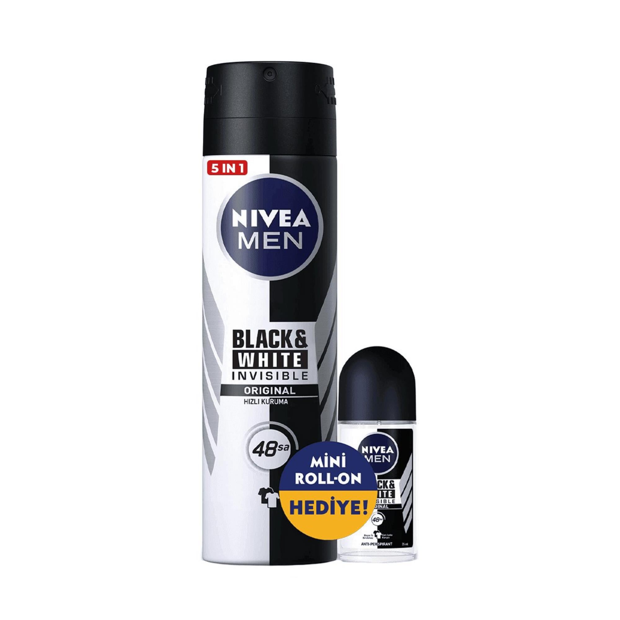 Nivea Men Deodorant Black&White Original 150 ml.+ Nivea Men Roll-On Black&White Original 25 ml.