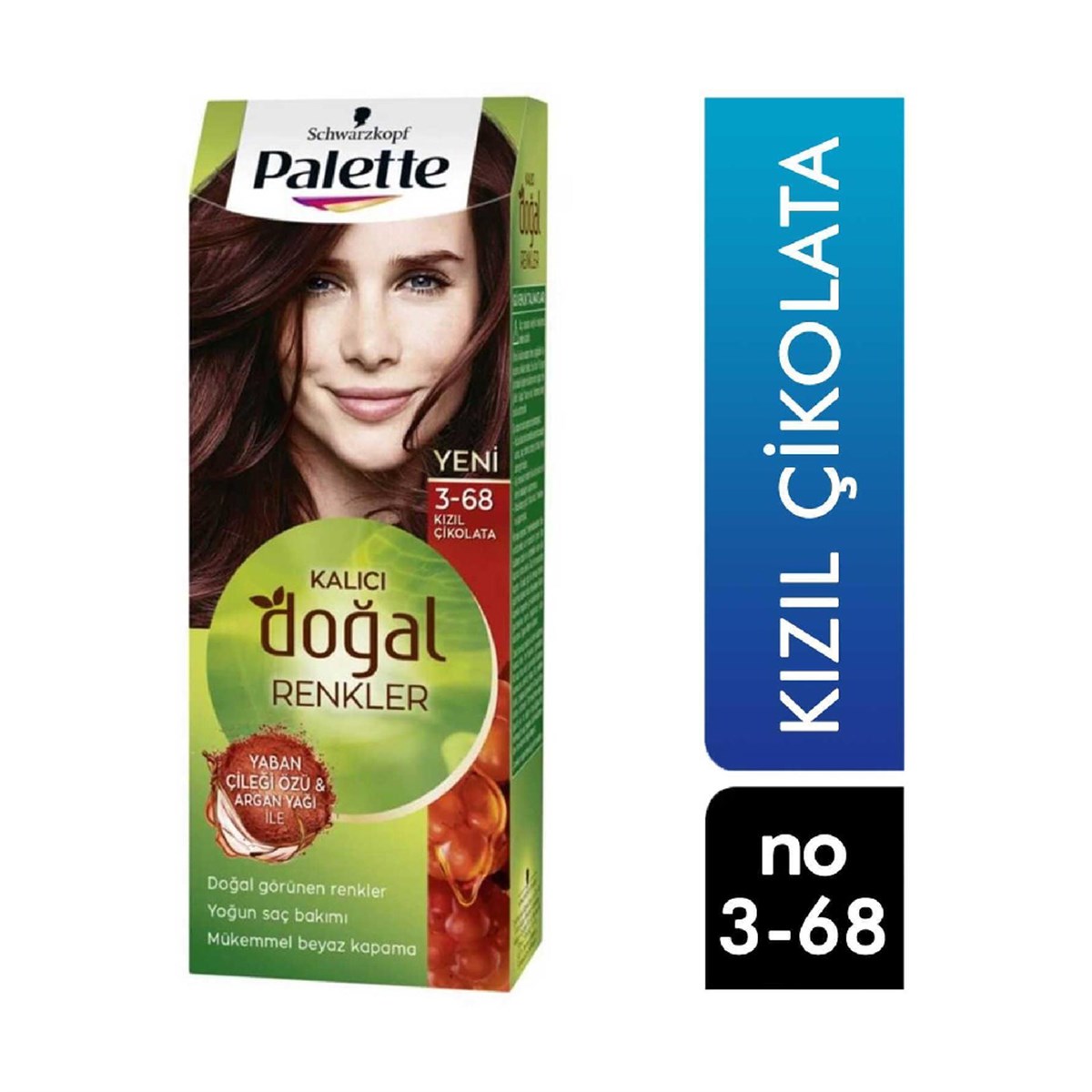 Palette Kalıcı Doğal Renkler Set Boya Kızıl Çikolata  3-68 