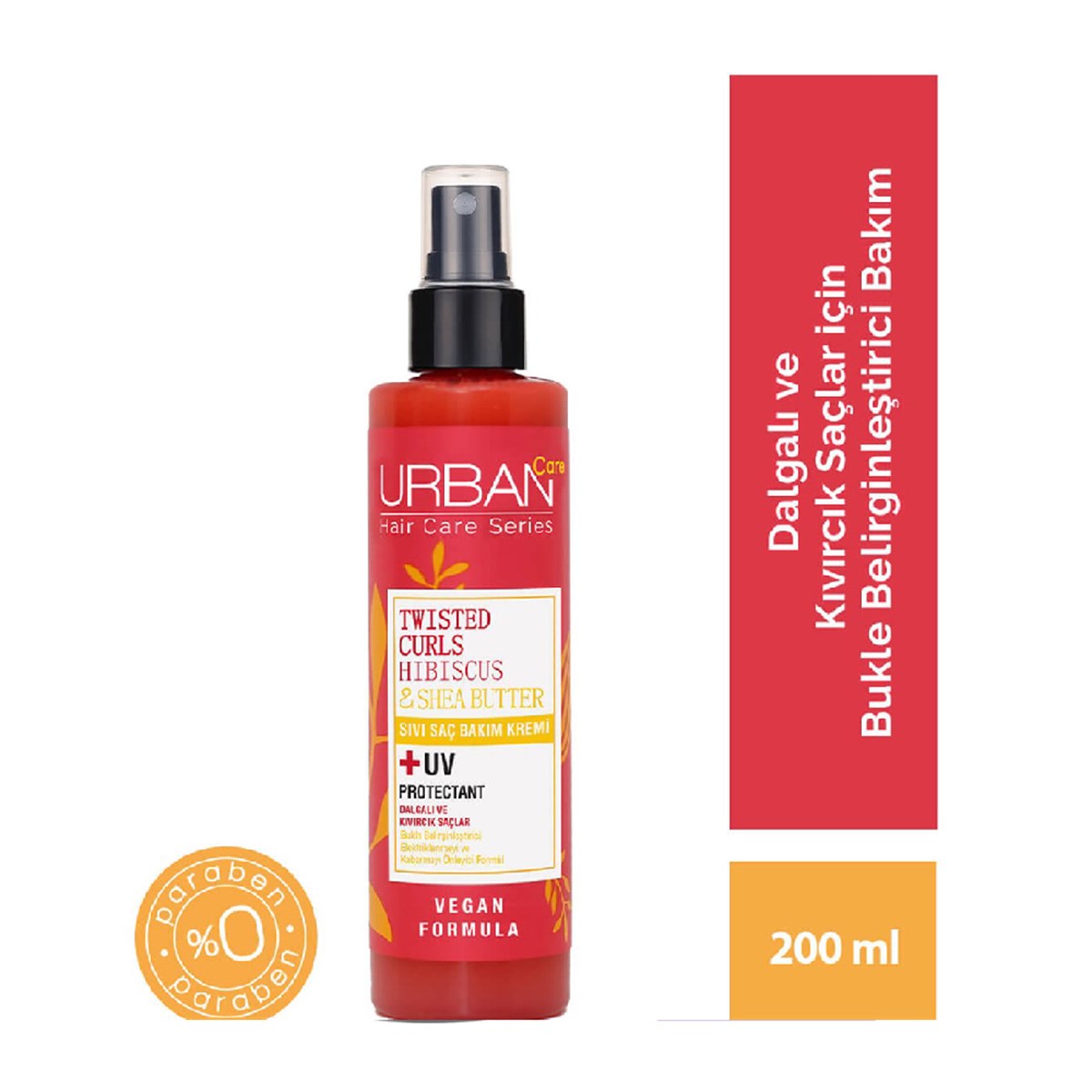 Urban Care Sıvı Saç Bakım Kremi Twisted Curls Hibiscus & Shea Butter Dalgalı ve Kıvırcık Saçlar 200 ml