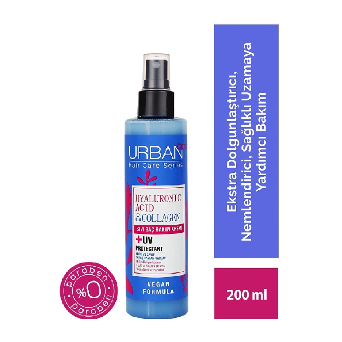 Urban Care Sıvı Saç Kremi Hyaluronic Acid&Collagen Kuru ve Zayıf Yavaş Uzayan Saçlar 200ml 