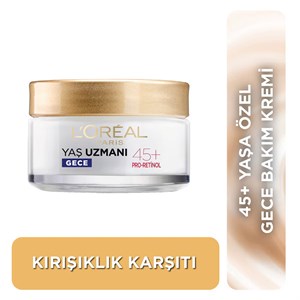 Loreal Paris Yaş Uzmanı Kırışıklık Karşıtı Nemlendirici Krem Gece 45 Yaş	