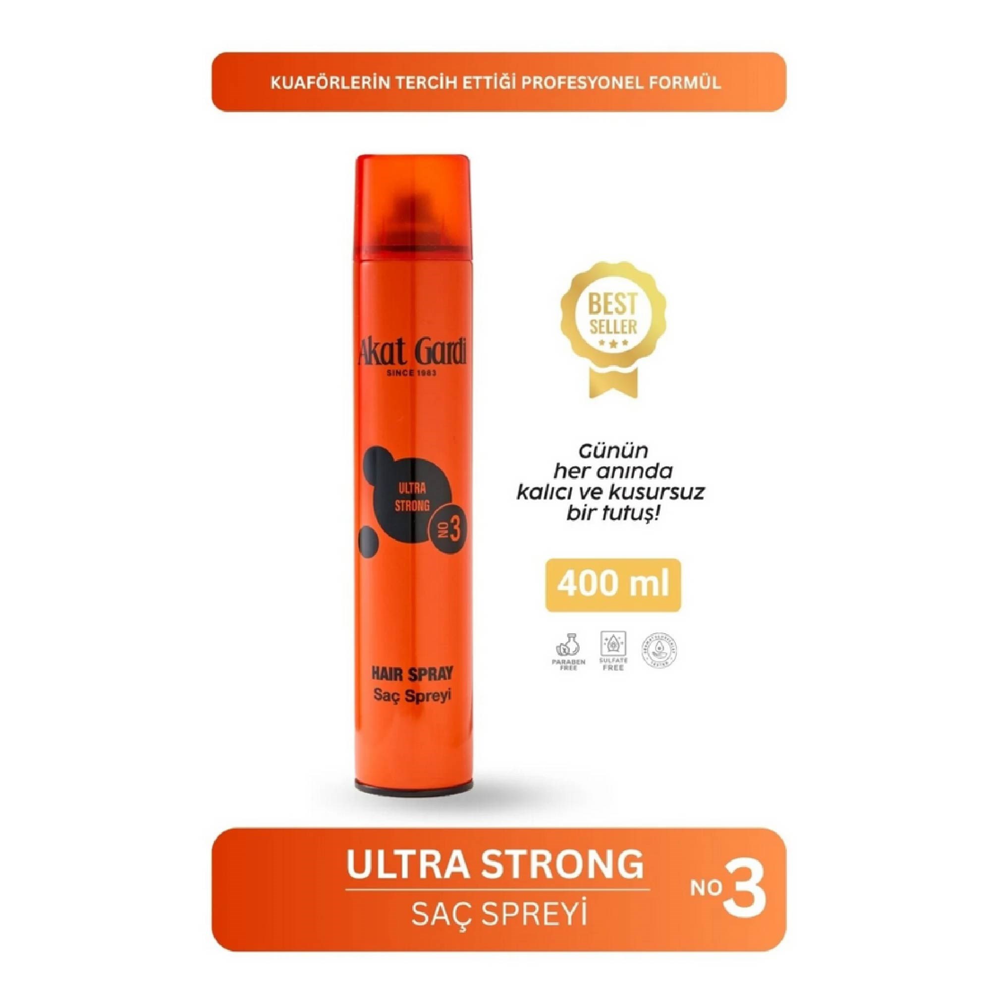 Akat Gardi Saç Spreyi Ultra Strong No:3 400ml