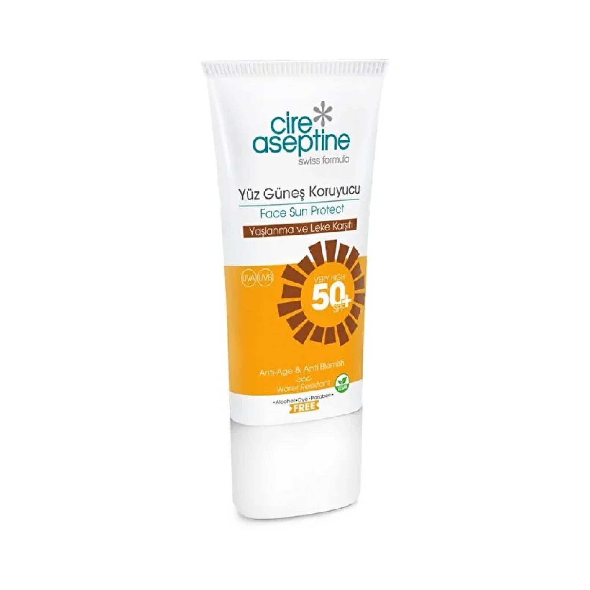Cire Aseptine Sun Face Yüz Güneş Koruyucu Krem Spf 50+ Yaşlanma Ve Leke Karşıtı 50 ml	