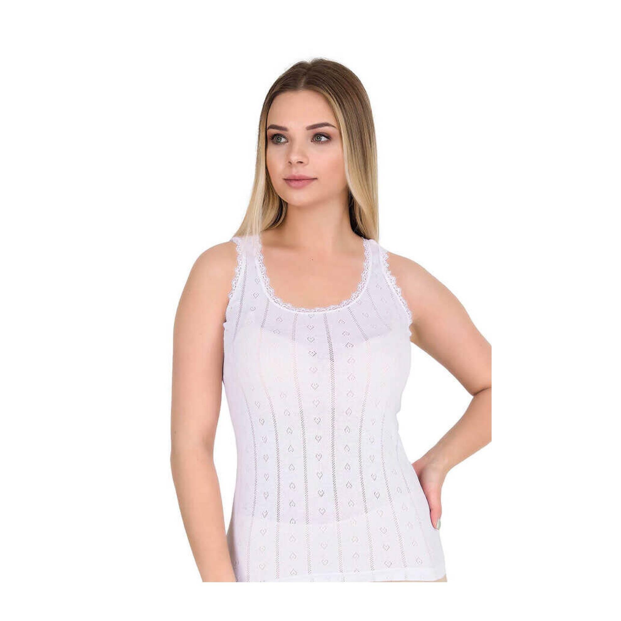 Berrak Kadın Atlet Beyaz XLarge Kalın Askı 8049