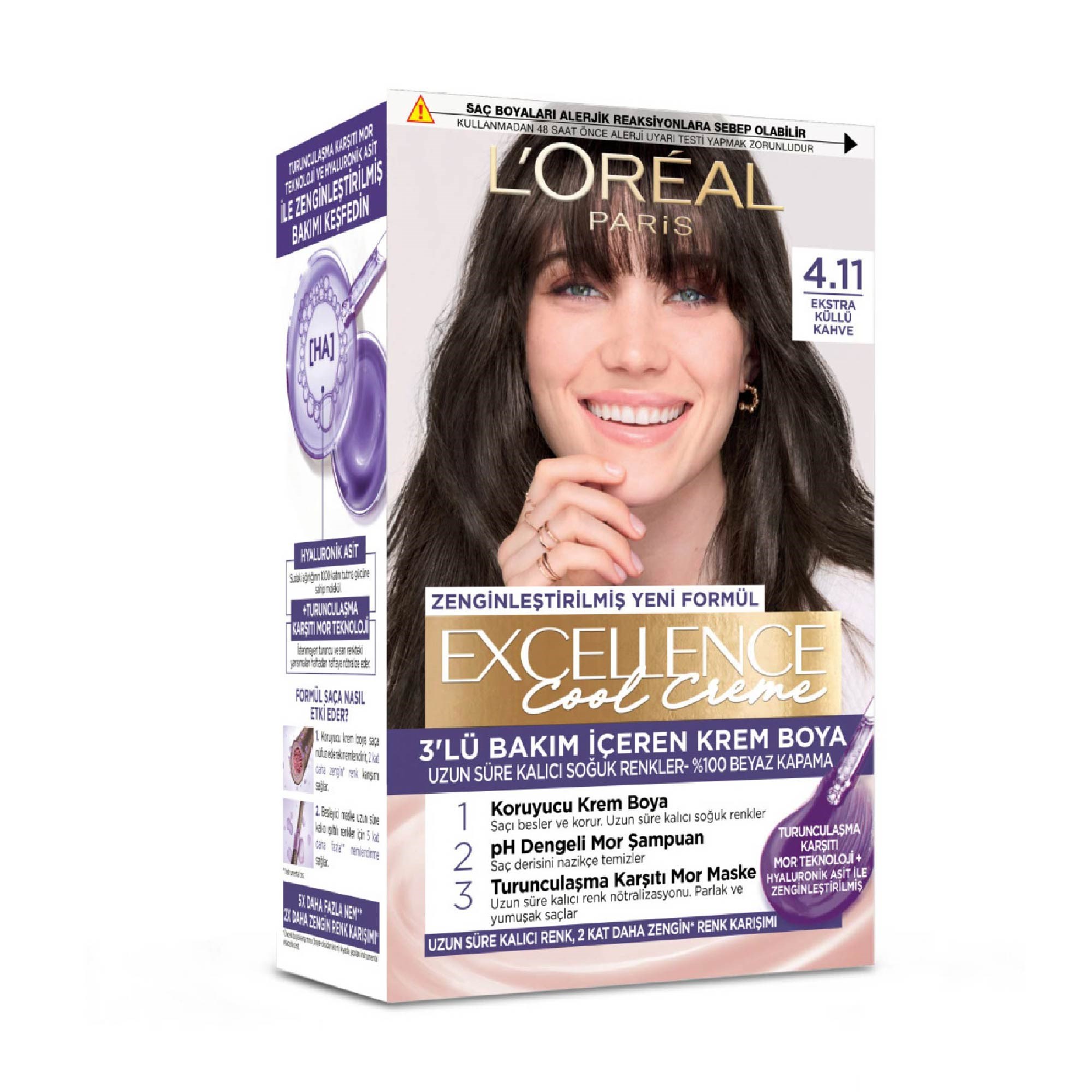 Loreal Paris Excellence Cool Creme Set Boya Ekstra Küllü Kahve 4.11