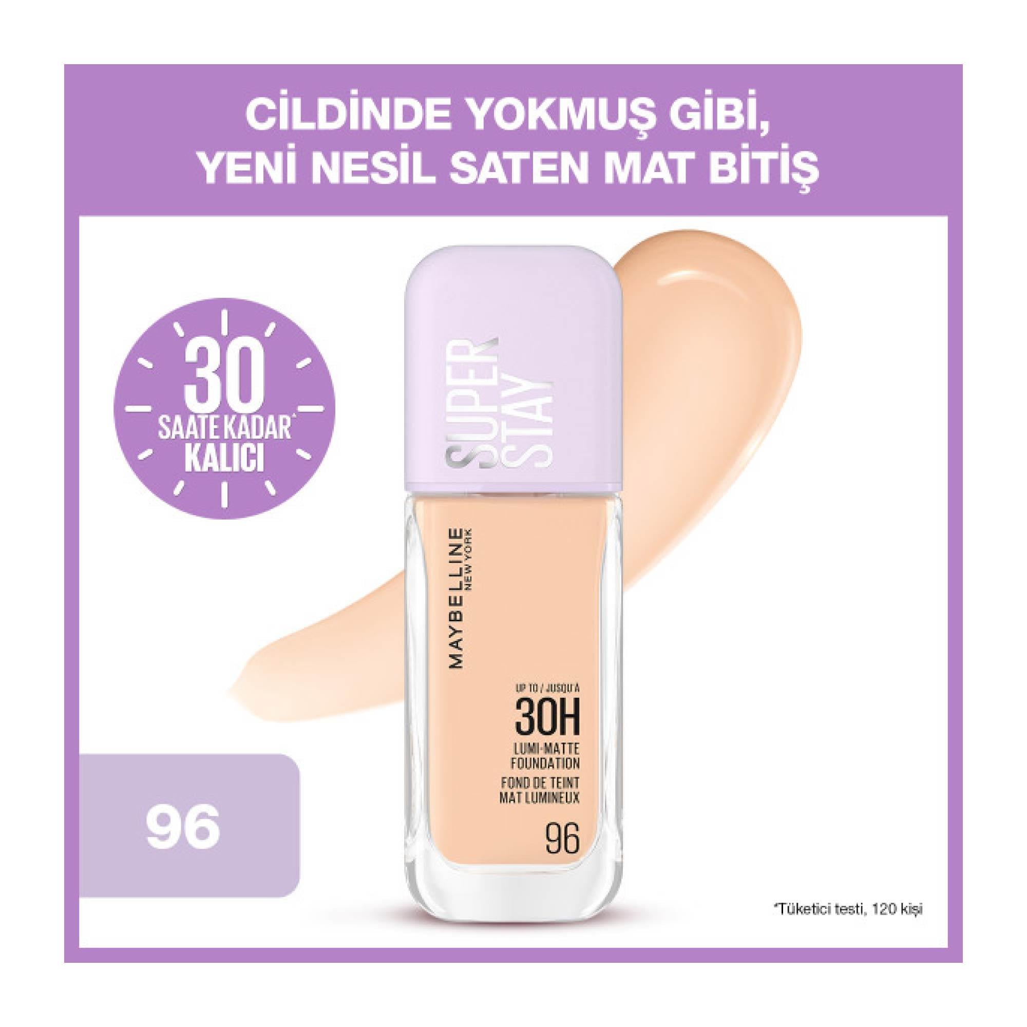 Maybelline New York Super Stay Lumi Matte Fondöten 096