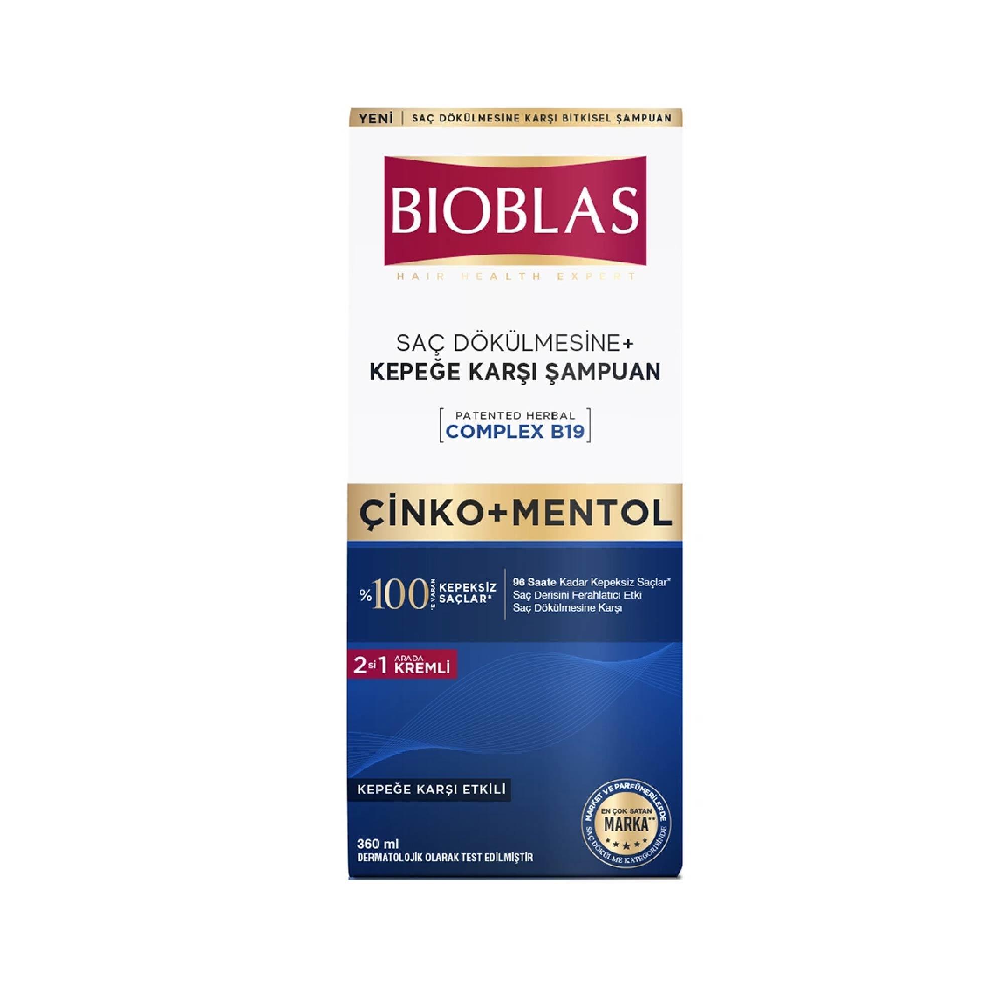 Bioblas Zinc Pyrition Saç Dökülmesine ve Kepeğe Karşı Arındırıcı ve Ferahlatıcı Şampuan 360ml