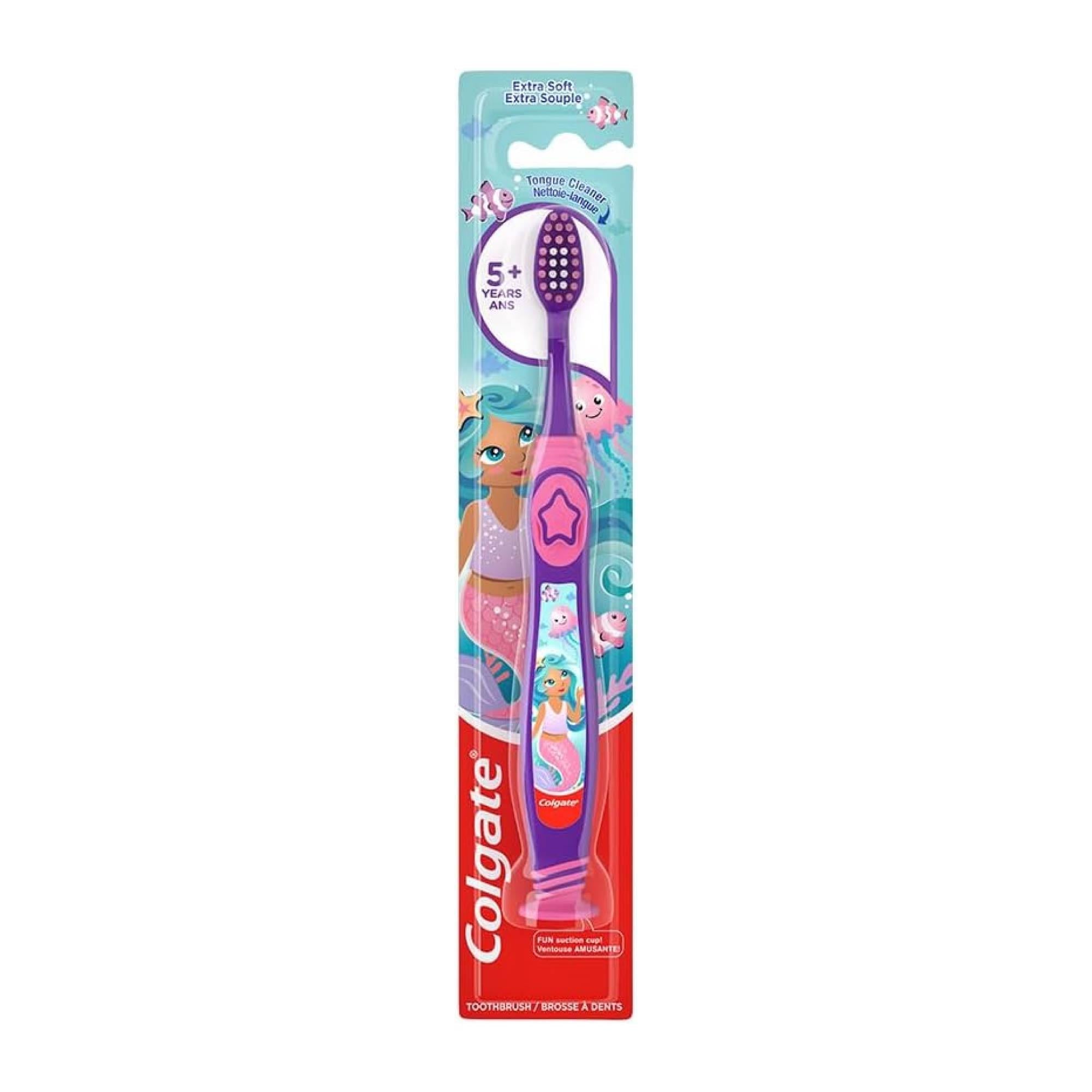 Colgate 5+ Yaş Çocuklar İçin Vantuzlu Deniz Kızı Diş Fırçası, Ekstra Yumuşak (Renkler Değişir)