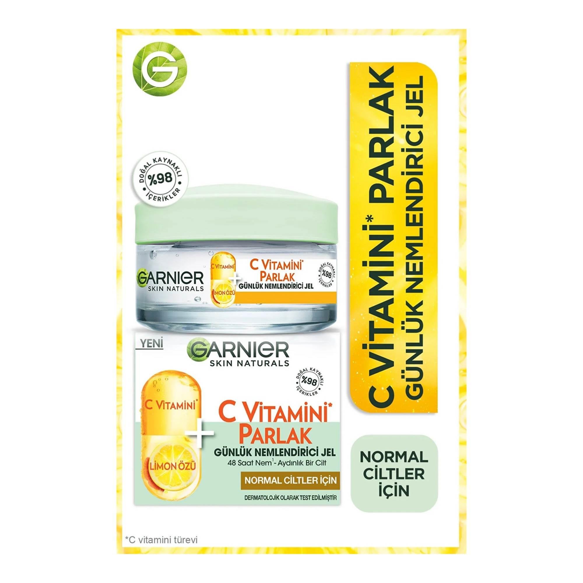 Garnier Günlük Nemlendirici Jel C Vitamini Parlak Normal Cilt 50ml