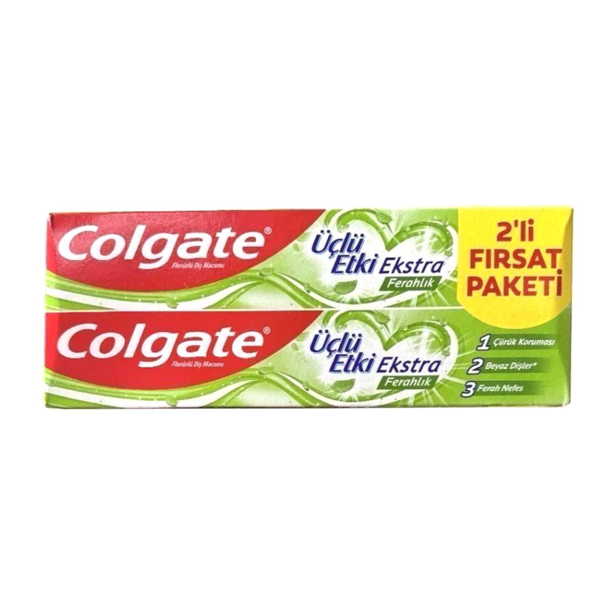 Colgate Üçlü Etki Ekstra Ferahlık 2 x 75 ml Fırsat Paketi