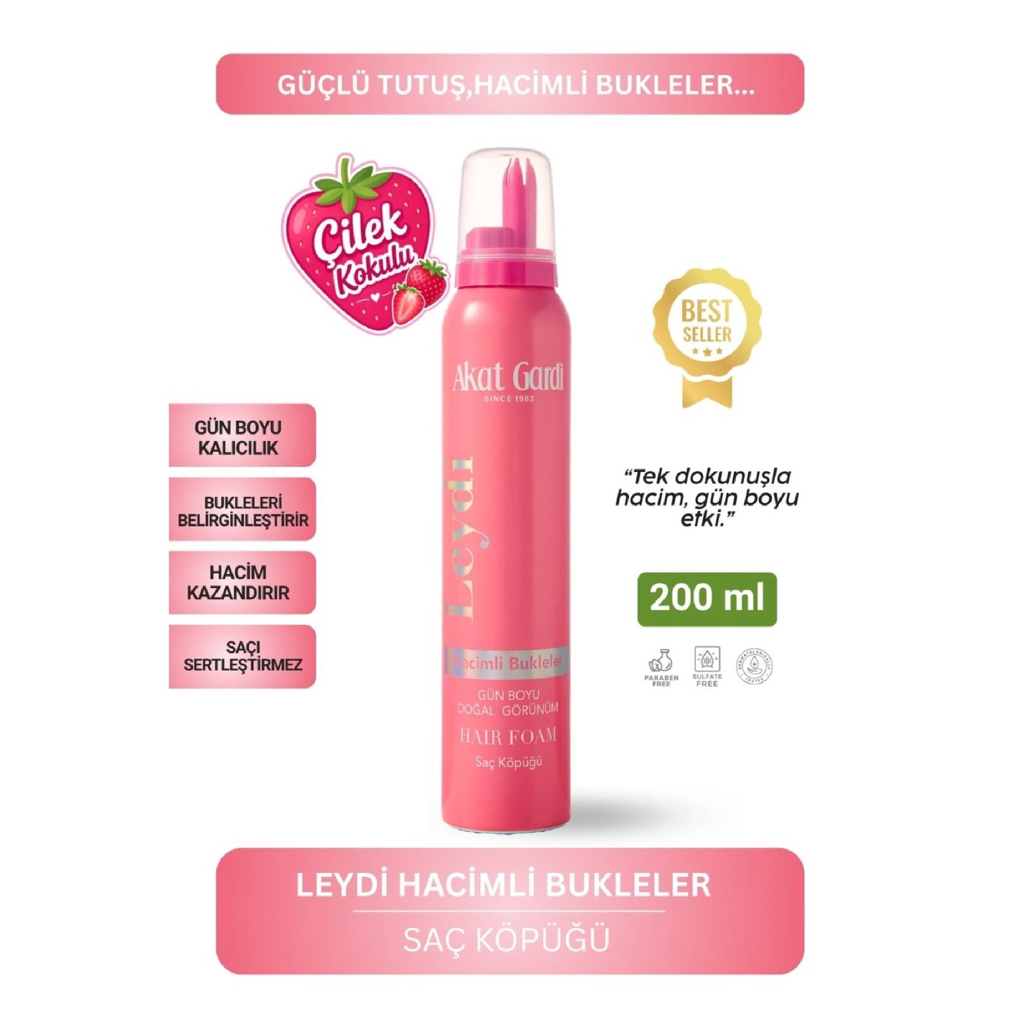 Akat Gardi Saç Köpüğü Hacimli Bukleler Leydi 200ml