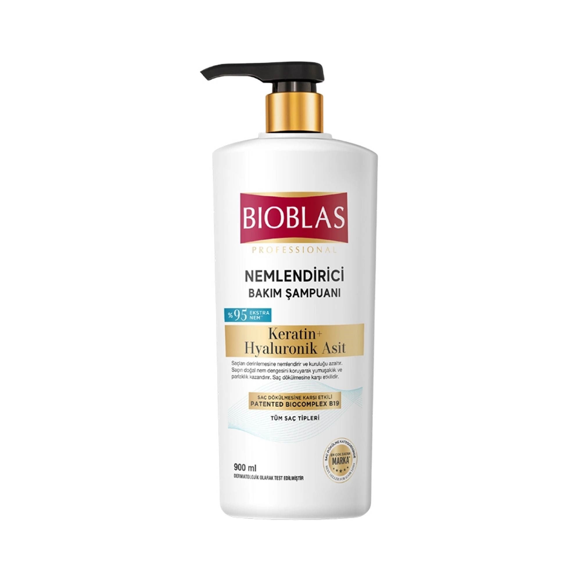Bioblas Keratin & Hyaluronik Asit Nemlendirici Bakım Şampuanı 900 ml