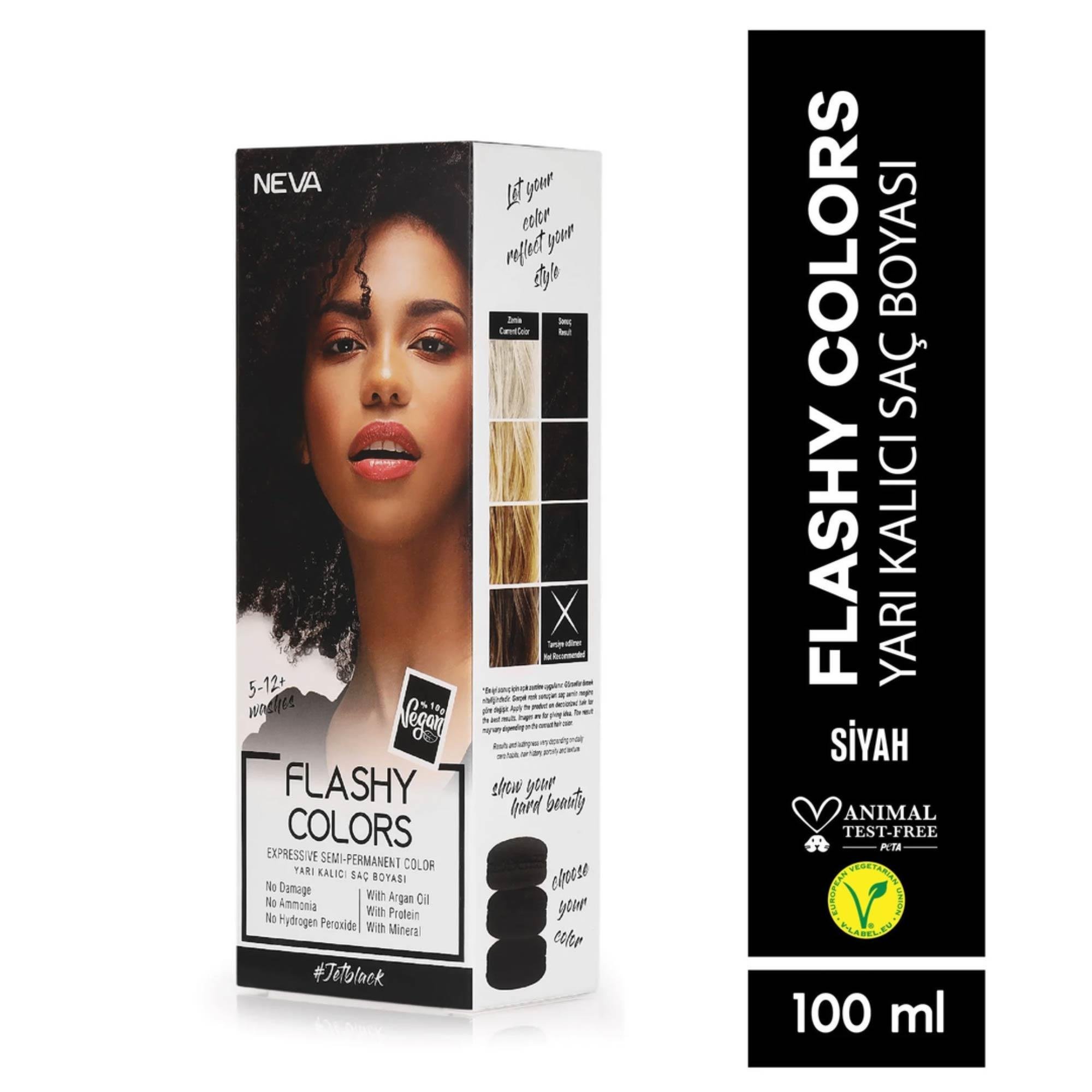 Neva Flashy Colors Yarı Kalıcı Saç Boyası Siyah 100 ml