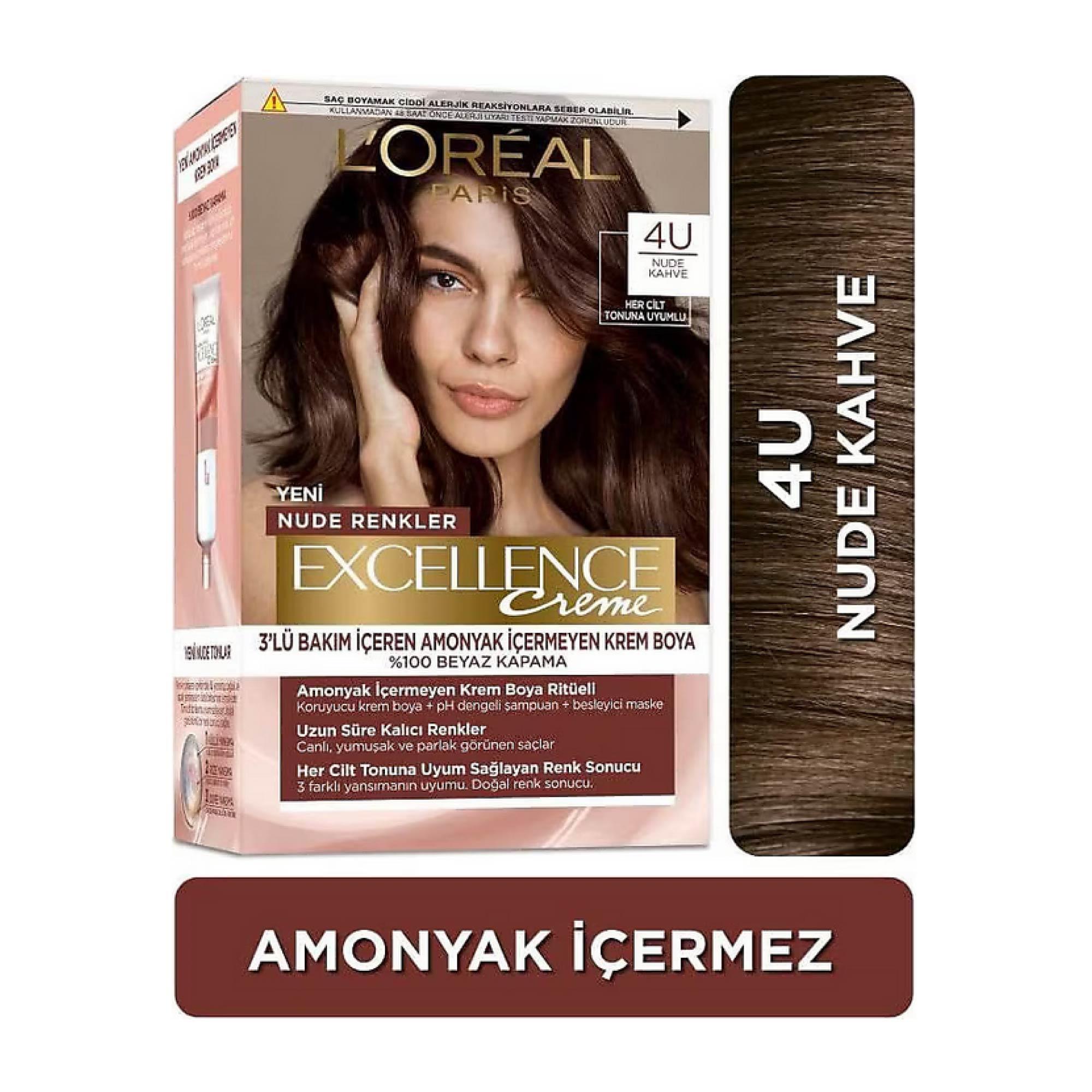 Loreal Paris Excellence Nude Renkler Creme Set Boya Nude Kahve 4U 