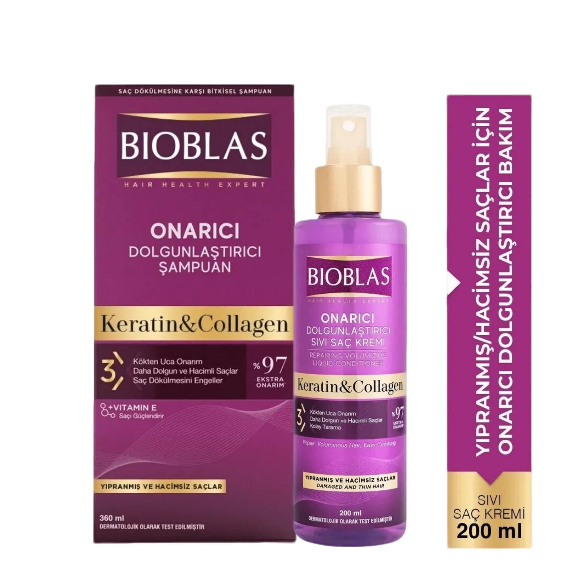 Bioblas Biotin&Kolajen Şampuan 360 ml + Sıvı Saç Kremi Biotin&Kolajen 200 ml