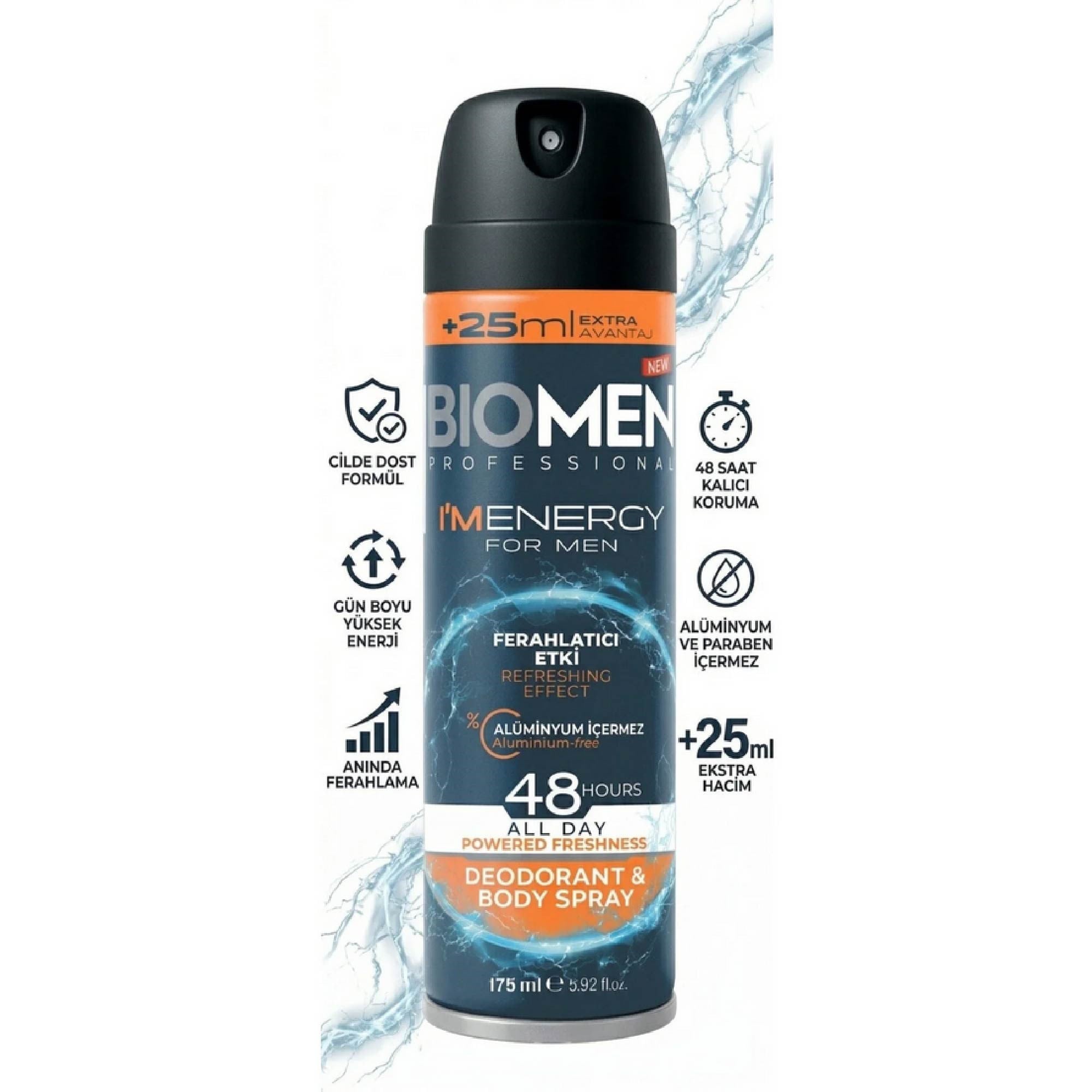 Biomen Deodorant & Body Sprey For Men Ferahlatıcı Etki I'm Energy 175 ml