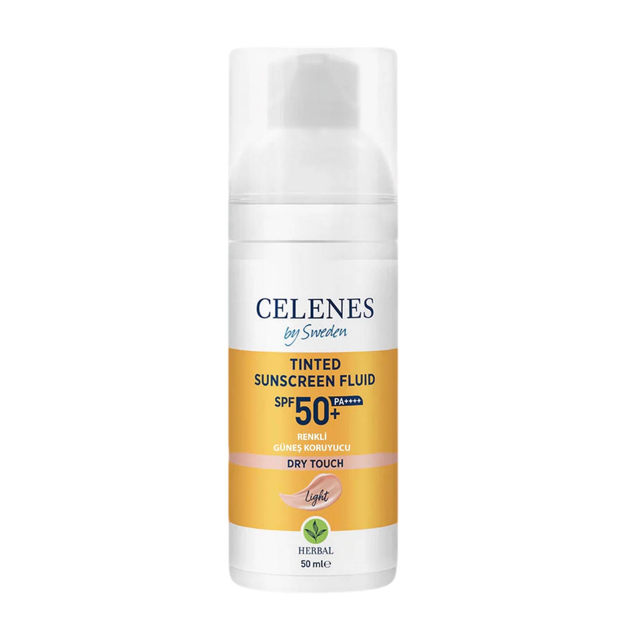 Celenes Tinted Sunscreen Fluid Spf +50 Renkli Güneş Koruyucu Light 50 ml