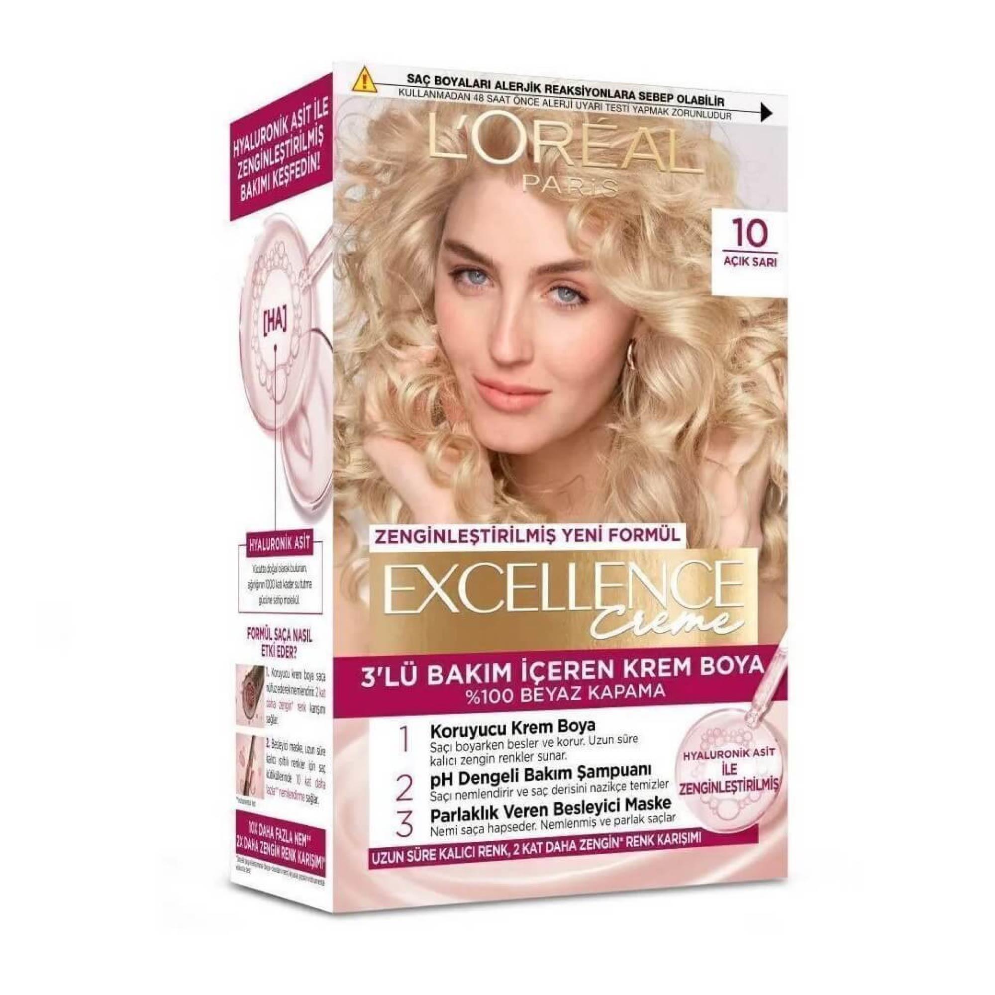 Loreal Paris Excellence Creme Saç Boyası Açık Sarı 10 