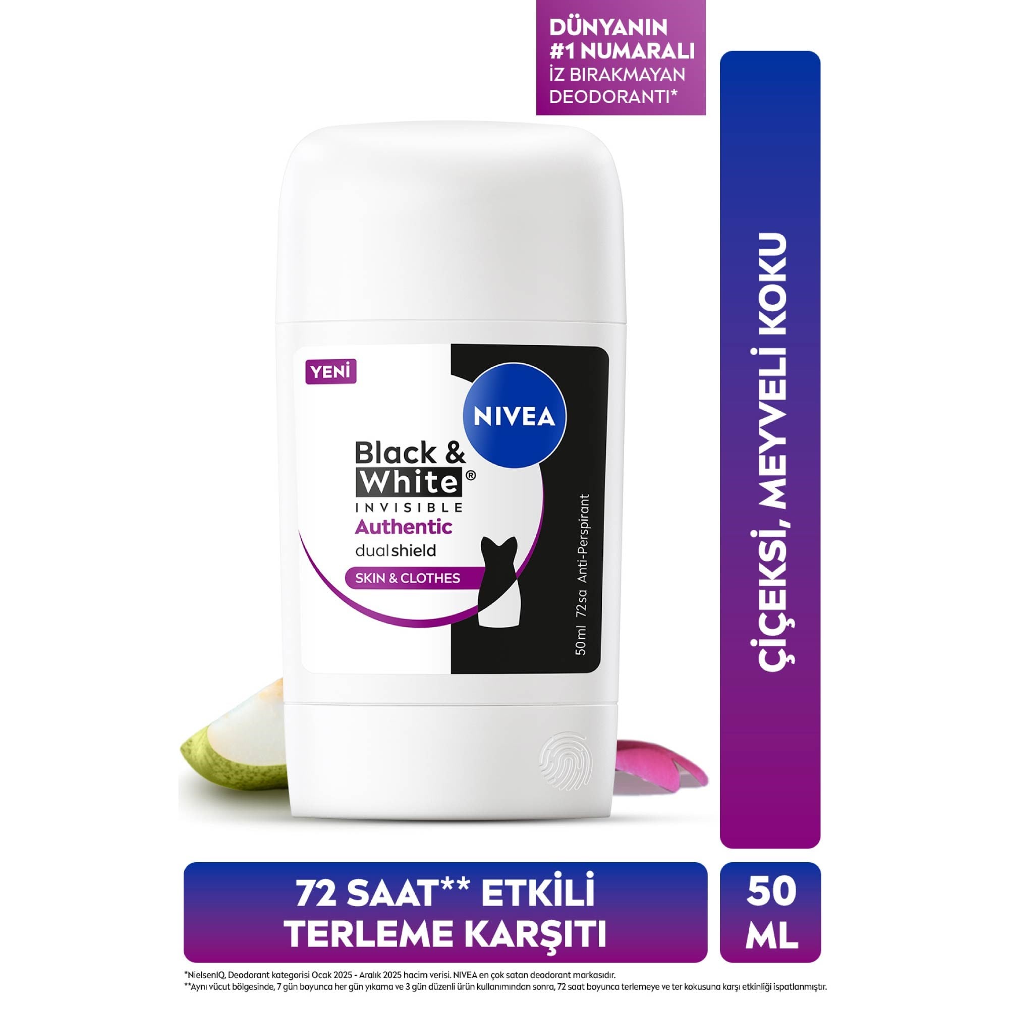 Nivea Stick Black & White Invisible Authentic Kadın 50ml
