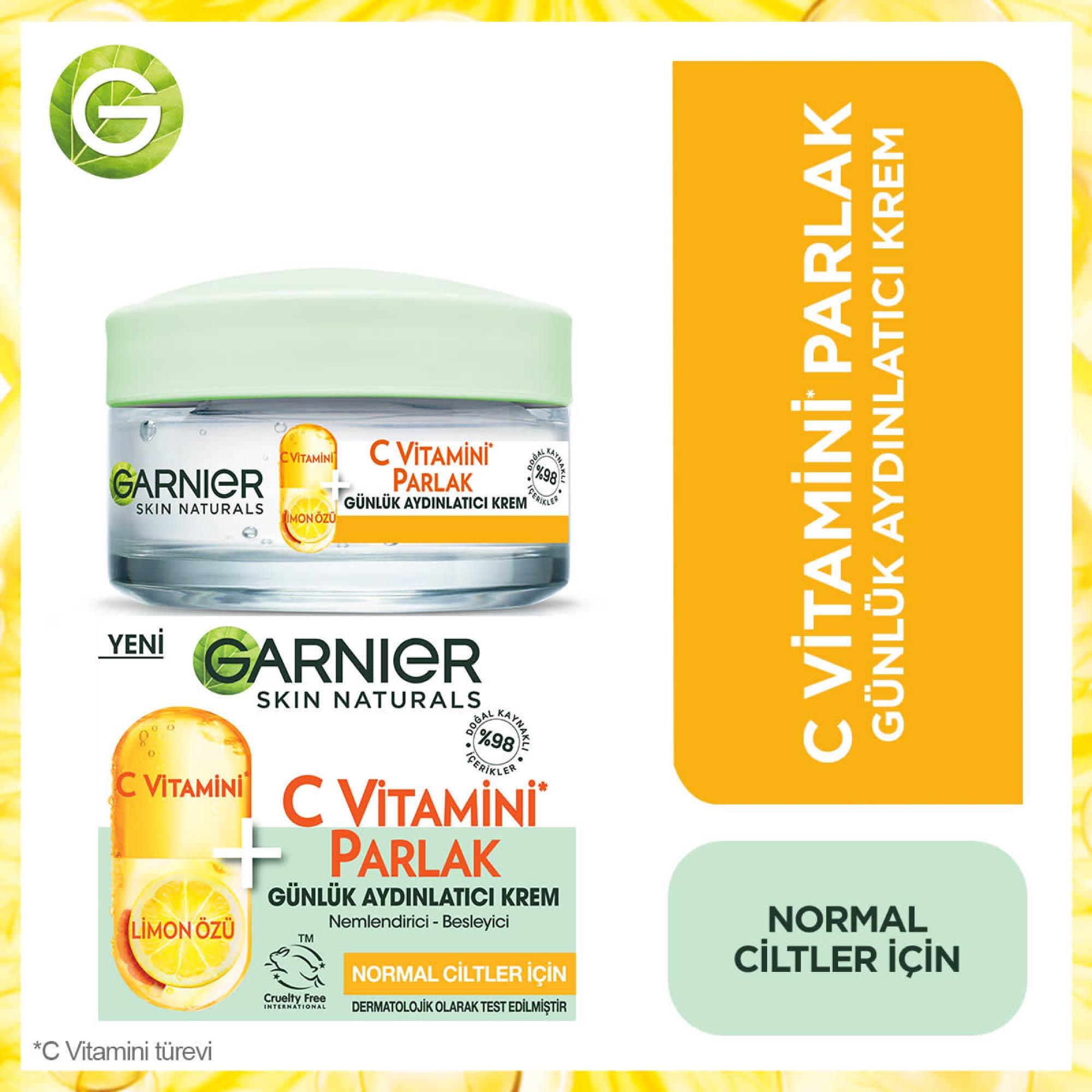 Garnier Günlük Nemlendirici Krem C Vitamini Parlak Normal Cilt 50ml