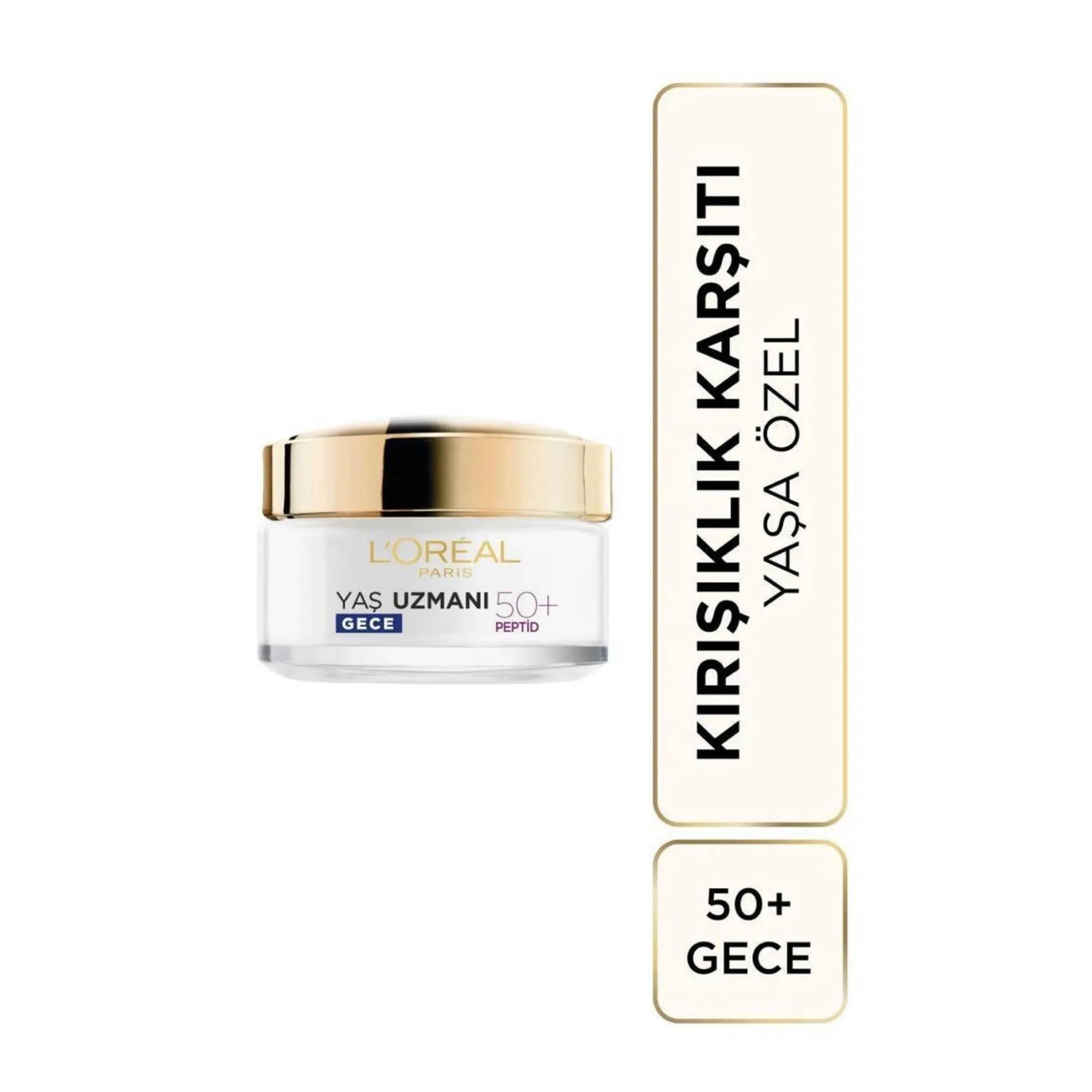 Loreal Paris Yaş Uzmanı Kırışıklık Karşıtı Yenileyici Krem Gece 50+ Yaş