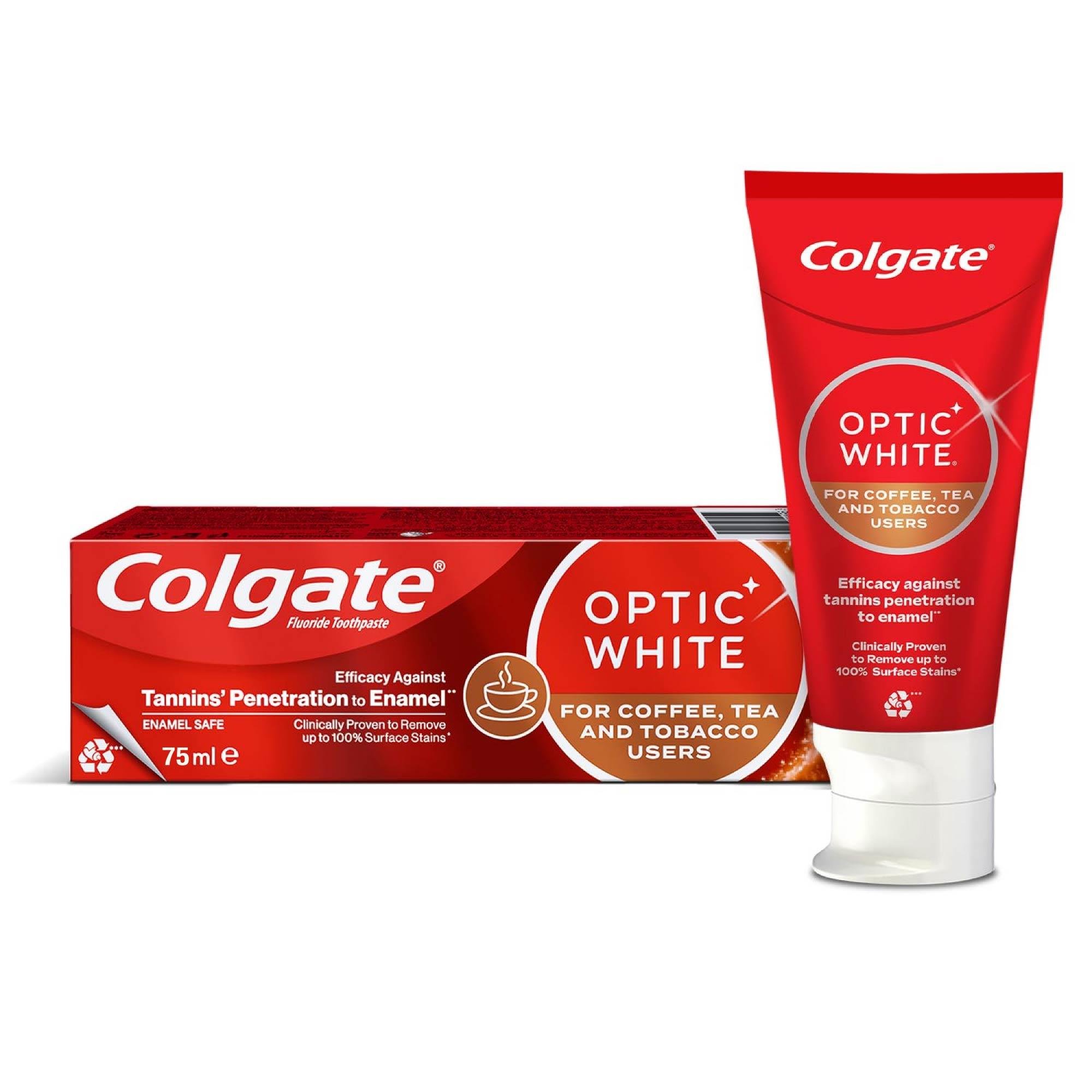  	Colgate Optic White Kahve, Çay Ve Tütün Kullanıcıları Için Beyazlatıcı Diş Macunu 75 ml